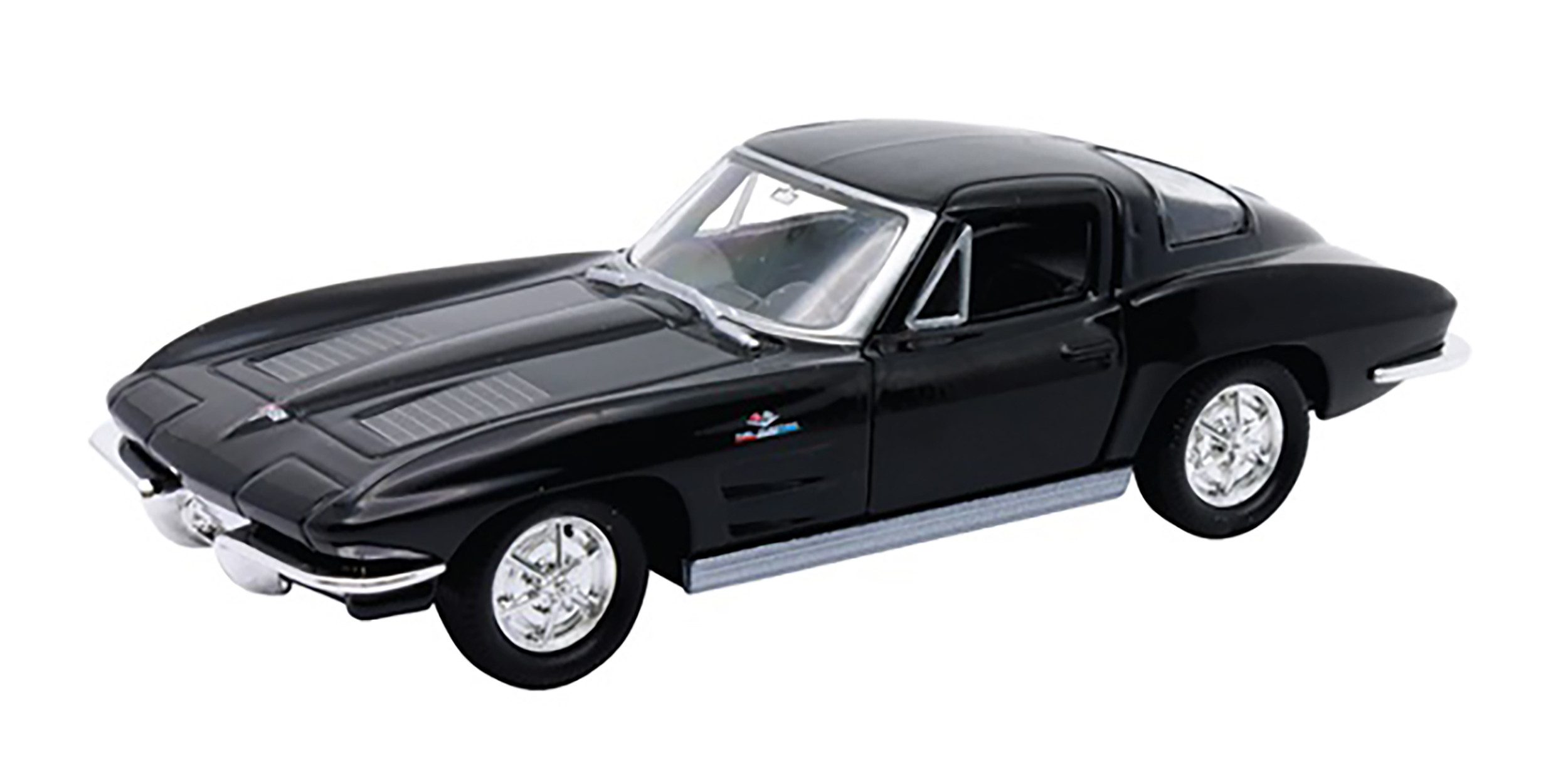 Modellauto Chevrolet Corvette 1963 Modellauto aus Metall Modell Auto 94 (Schwarz)