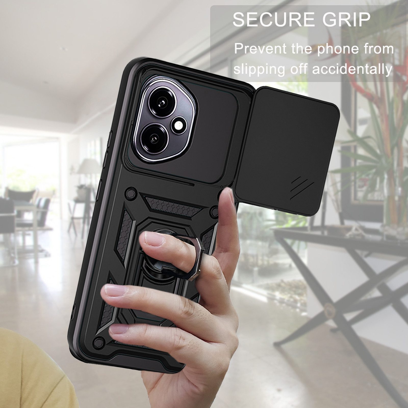 betterfon Handyhülle Panzer Hülle für Honor 400 Outdoor Case mit Kameraschutz, Outdoorhülle mit Ringhalter Smartstand Kameraschutz und Silikonkern