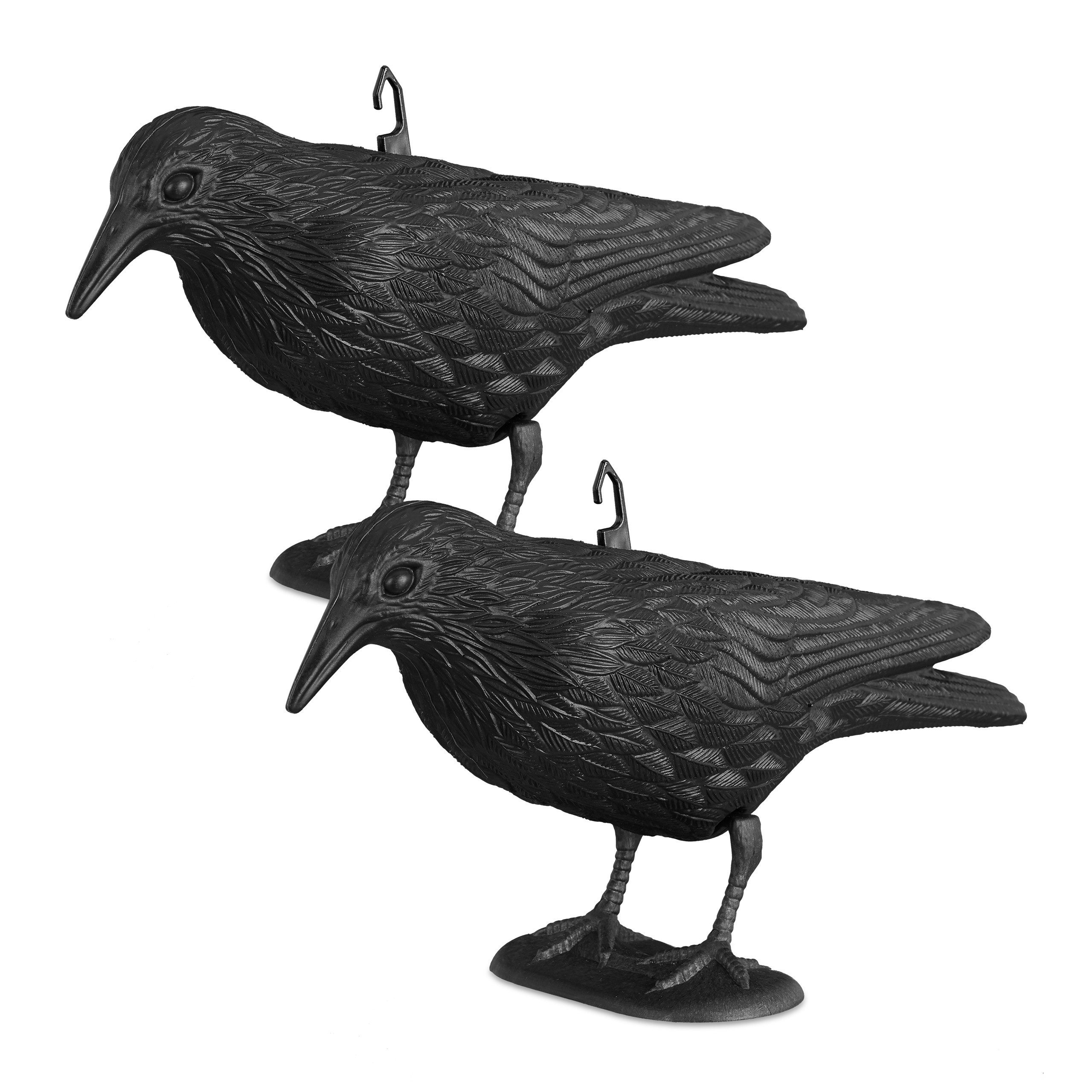 relaxdays Gartenfigur 2 x Taubenschreck Krähe günstig online kaufen