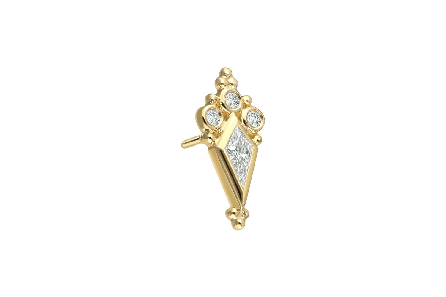 PIERCINGLINE Piercing-Set 18 Karat Gold Schraubaufsatz mit Außengewinde DIAMANT-SCHILD (Schraub-Aufsätze, 1-tlg)