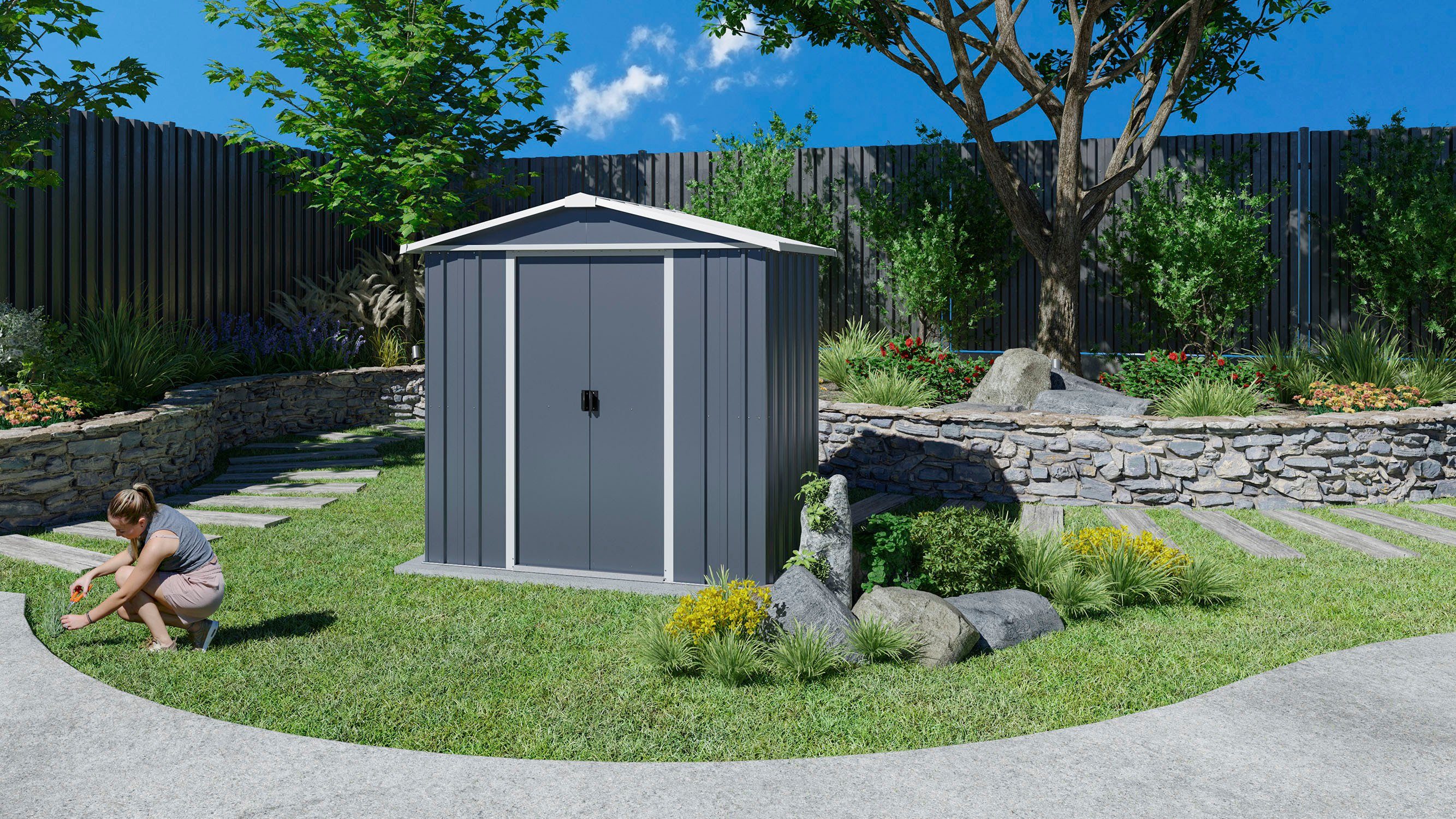 YARDMASTER Gerätehaus Heidelberg 65, BxT: 202x137 cm, Metall