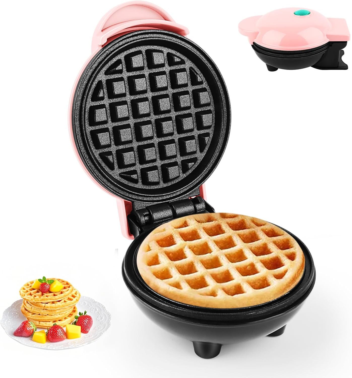 FELIXLEO Waffeleisen Mini Waffeleisen Belgische Waffelmaschine 10 cm 220 V