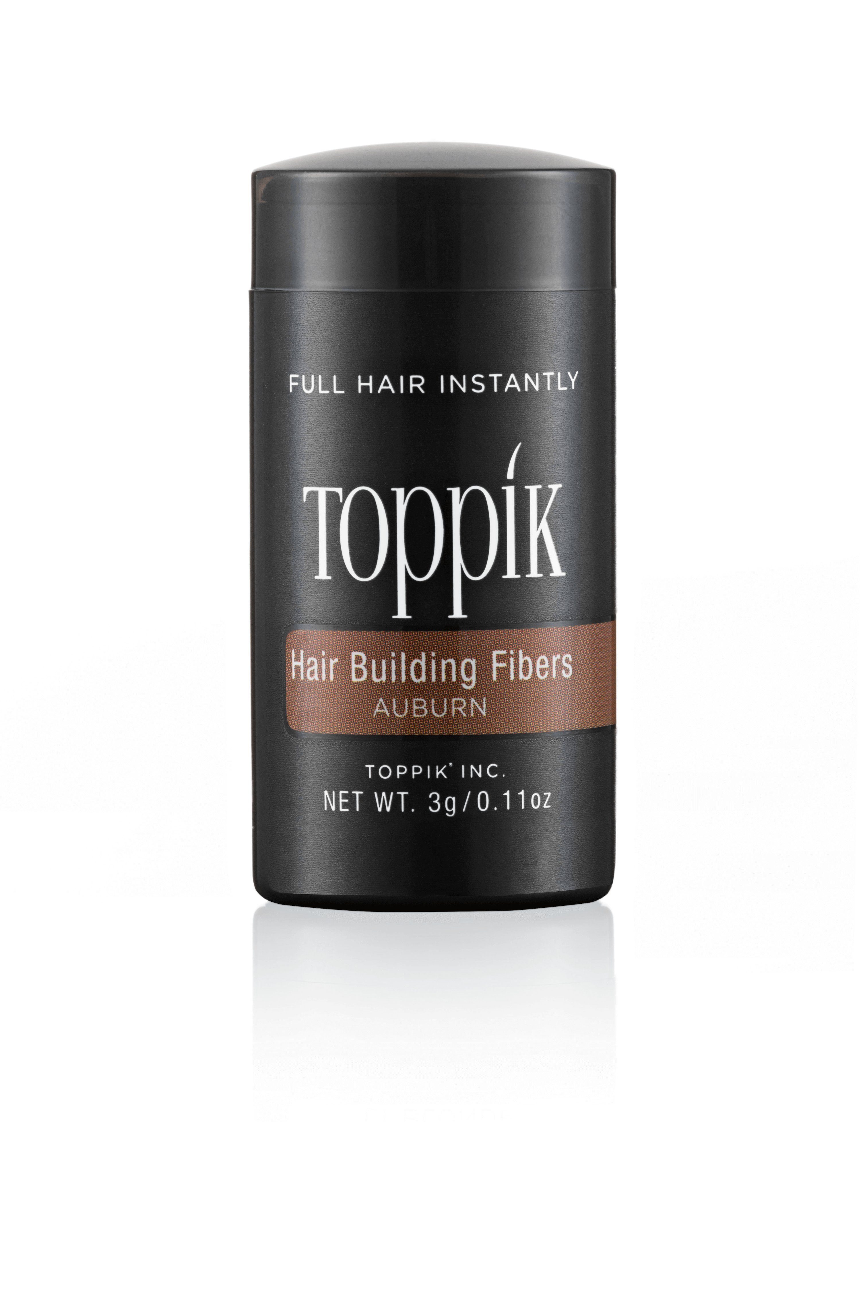 TOPPIK Haarstyling-Set TOPPIK 3g. - Streuhaar, Haarverdichtung, Schütthaar, Haarfasern, Puder, Hair Fibers Rotbraun (Auburn)