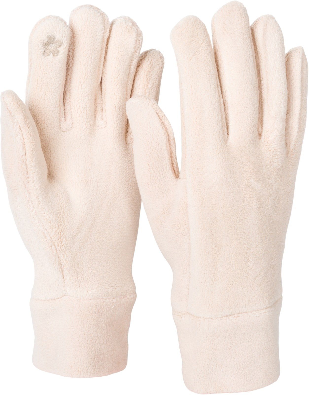 styleBREAKER Fleecehandschuhe Einfarbige Touchscreen Fleece Handschuhe Beige