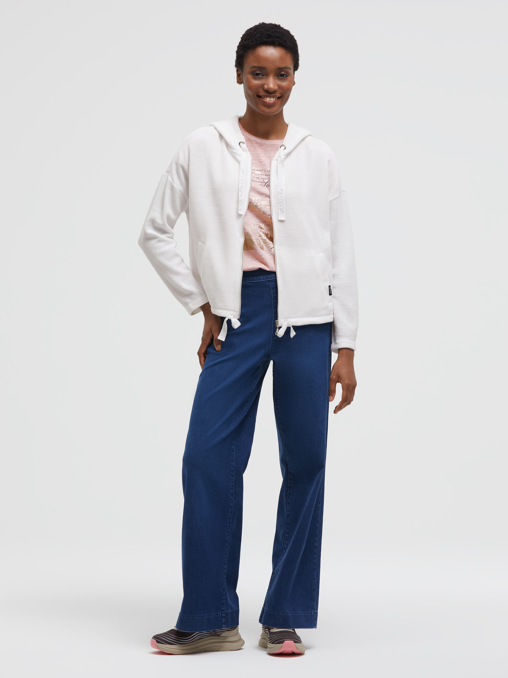 SOCCX Kapuzensweatjacke mit Bindeband am Saum – Bild 3 von 5