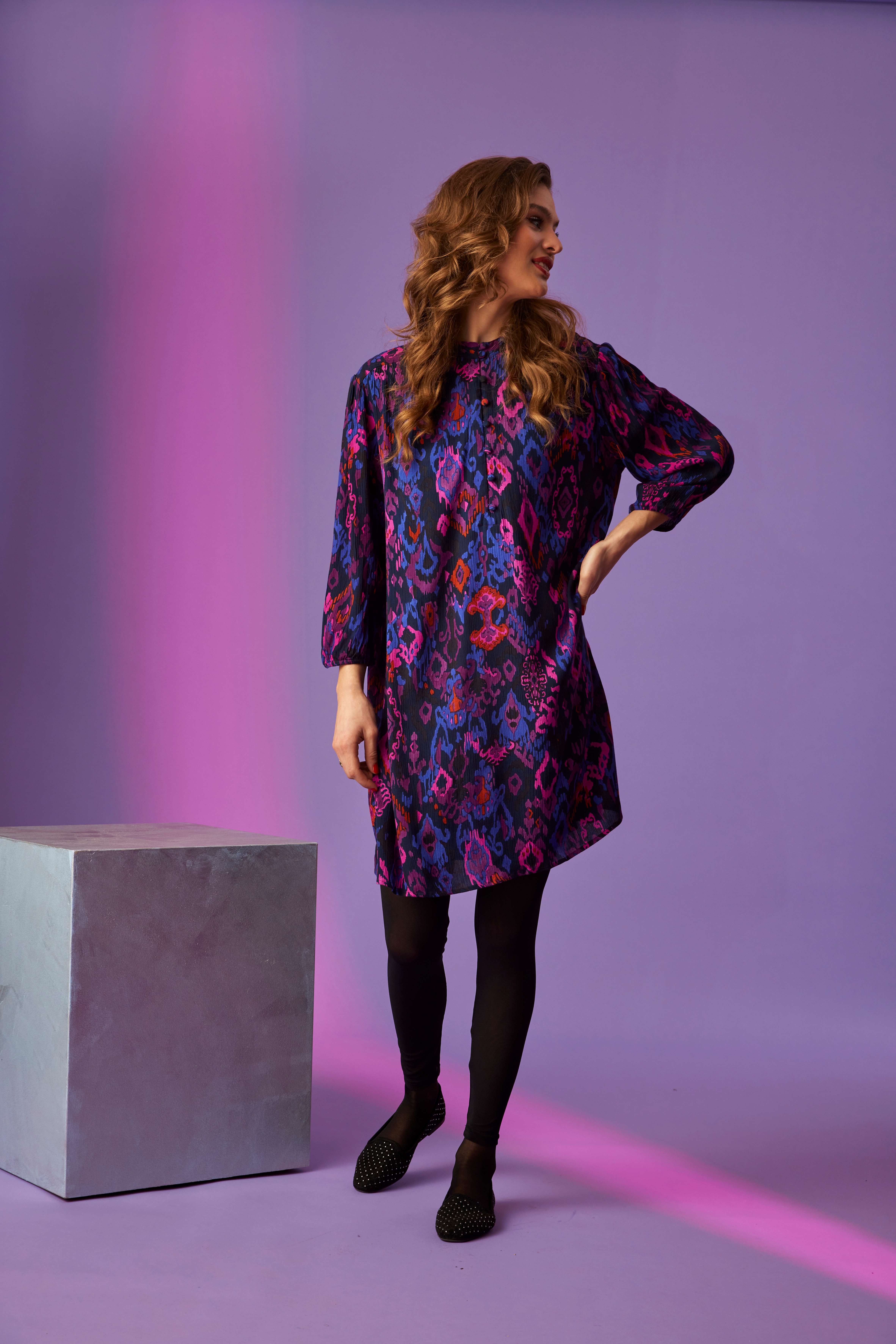 ZE-ZE Nordic A-Linien-Kleid Tunika Kleid Isla gemustert Alloverdruck günstig online kaufen