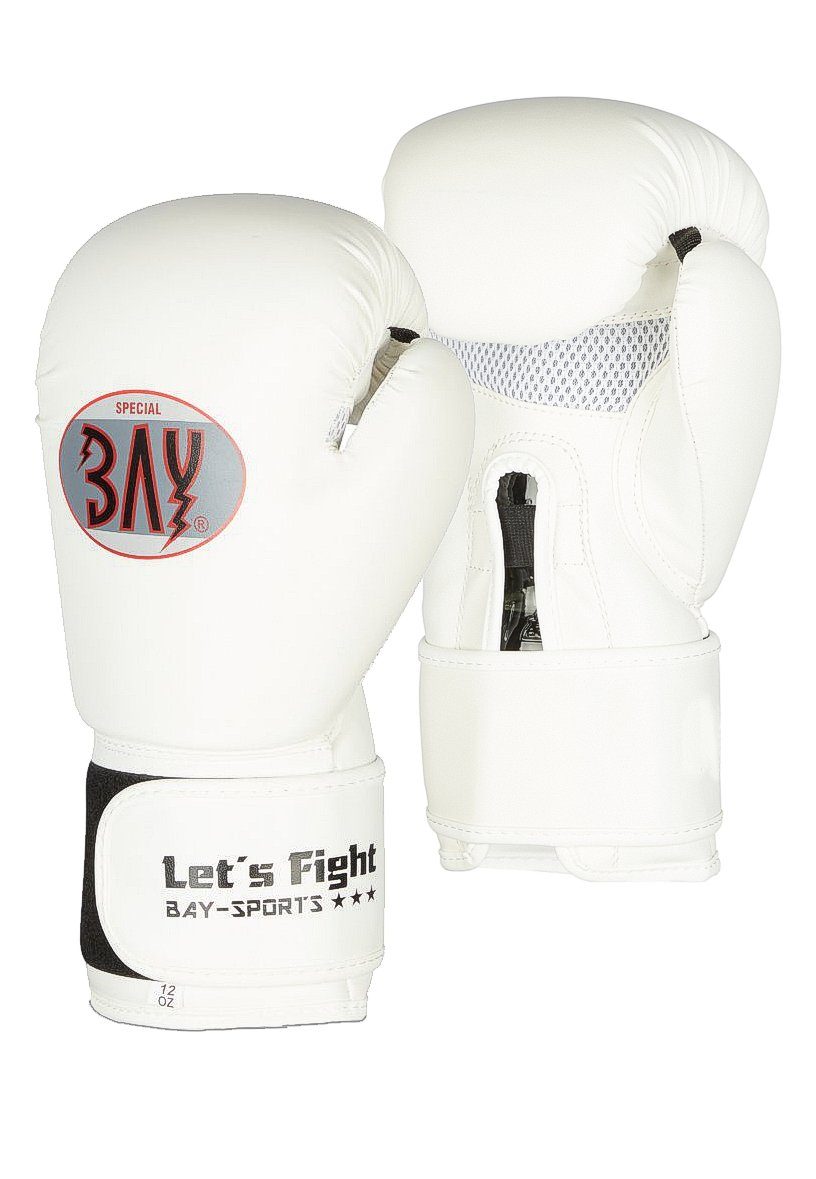 Mesh Box-Handschuhe Boxen 10 12 - Let´s Boxhandschuhe Unzen, Training, BAY-Sports weiß Sparring, White Radiant Wettkampf Klett, Fight Kickboxen, 8 -