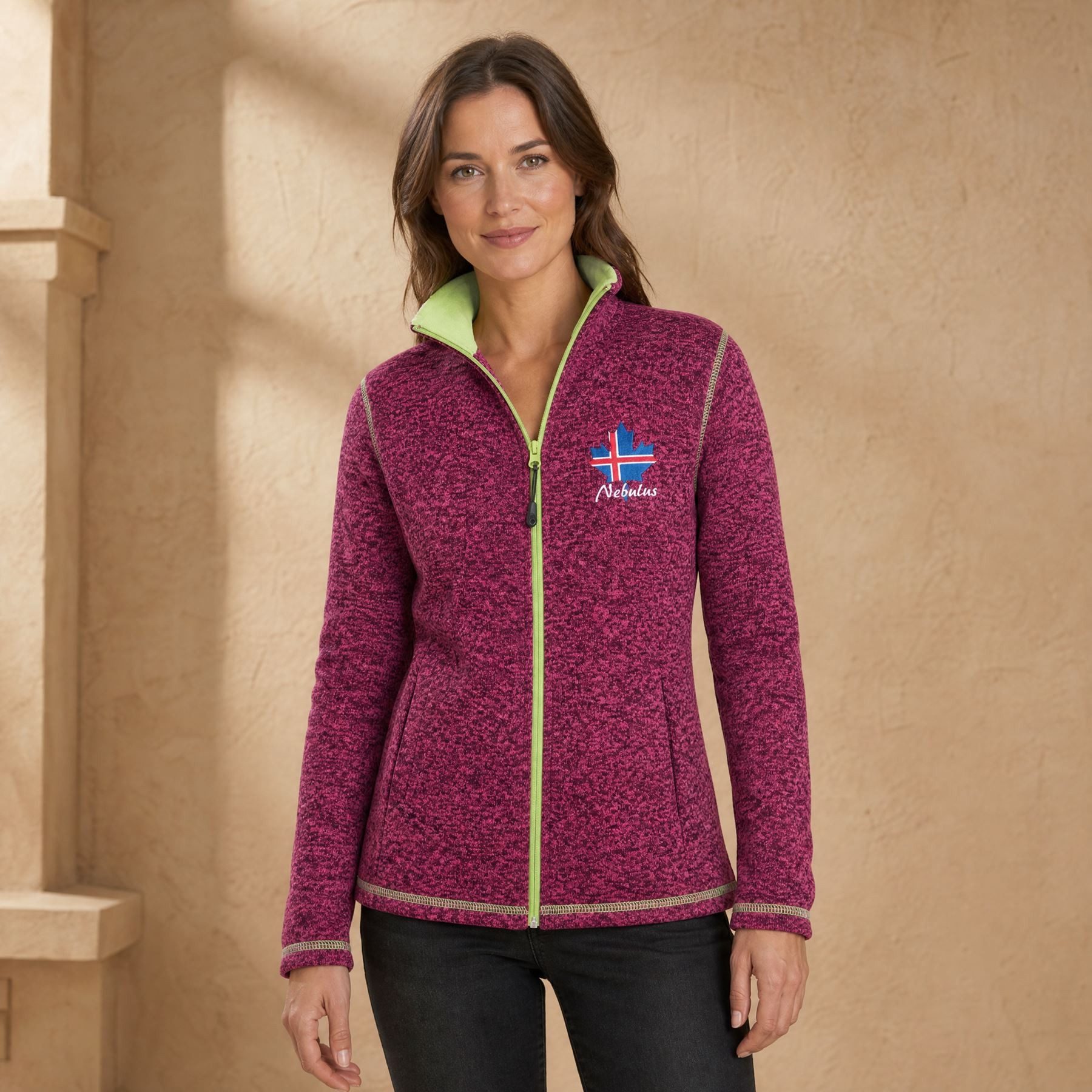 Nebulus Fleecejacke CHIOS, P5184 - Damen, fuchsia-lime, M/38