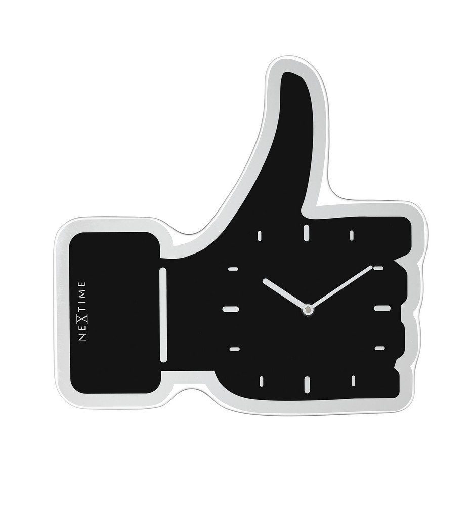 NEXTIME Wanduhr Wanduhr Designeruhr Uhr Modern Thumbs Up Liken Schwarz 40x4 günstig online kaufen