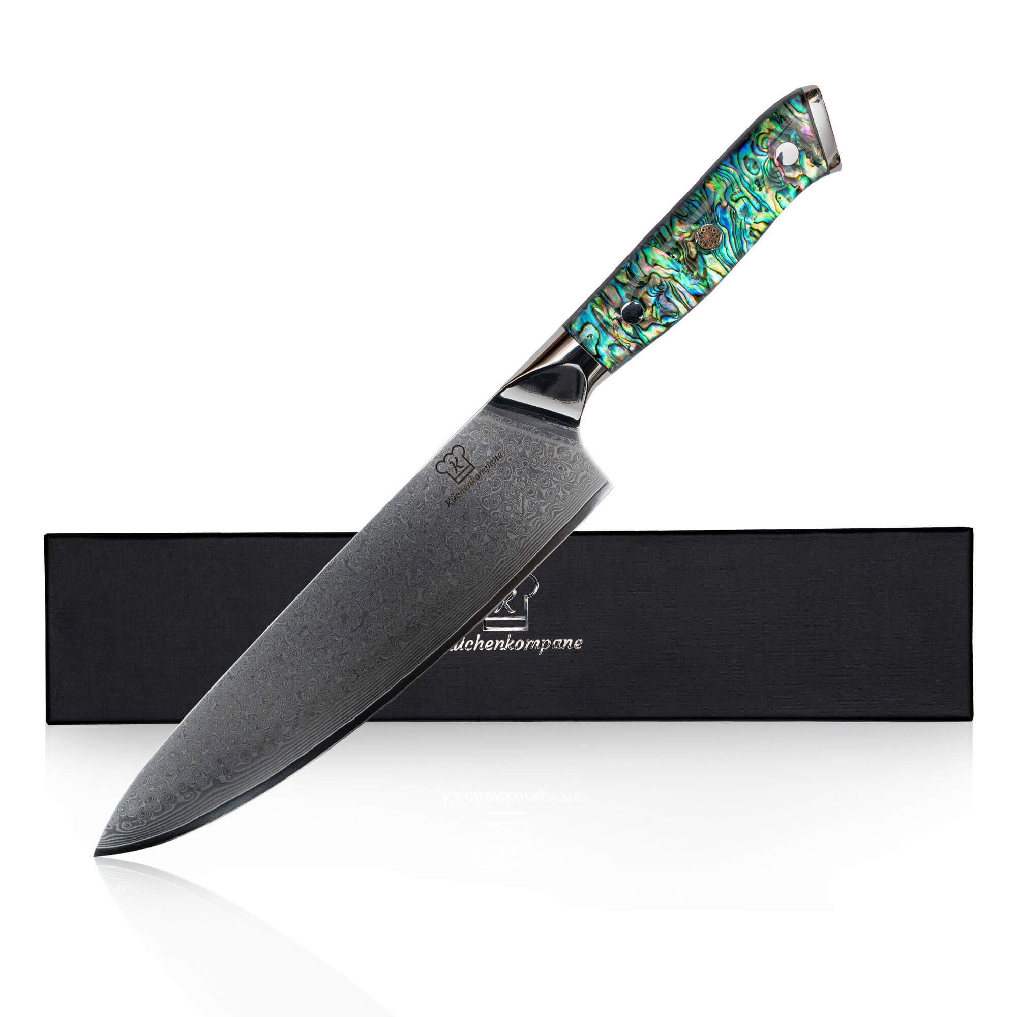 Küchenkompane Fleischmesser Sheru Chefmesser - Damast Stahl mit 67 Lagen & japanischem VG10