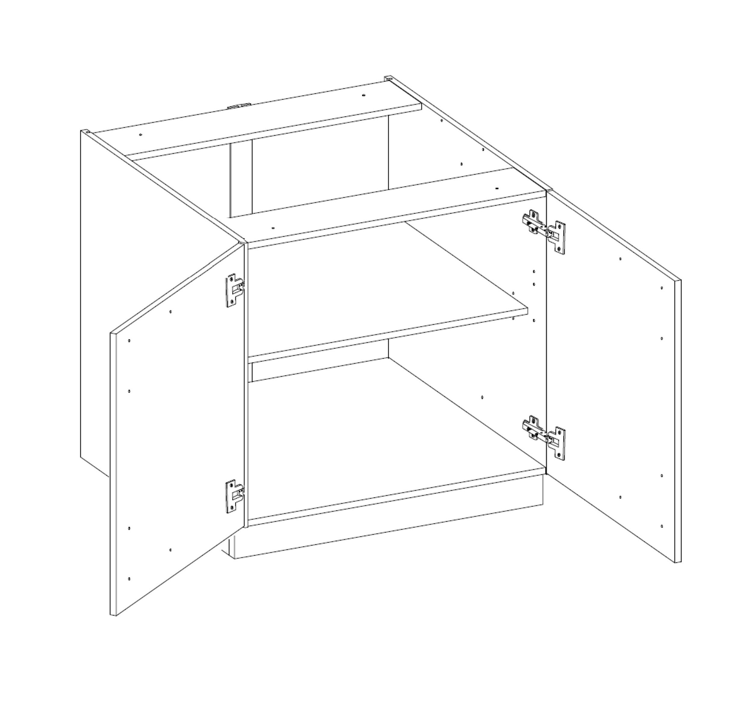 Küchen-Preisbombe Unterschrank 80 cm Eiche Artisan + Weiß Hochglanz Küchenzeile Küchenblock Küche