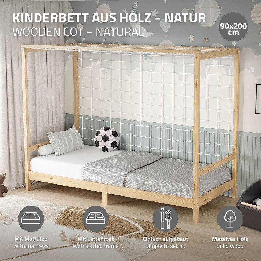 ML-DESIGN Spielbett Fußballtor Einzelbett für Kinder günstig online kaufen