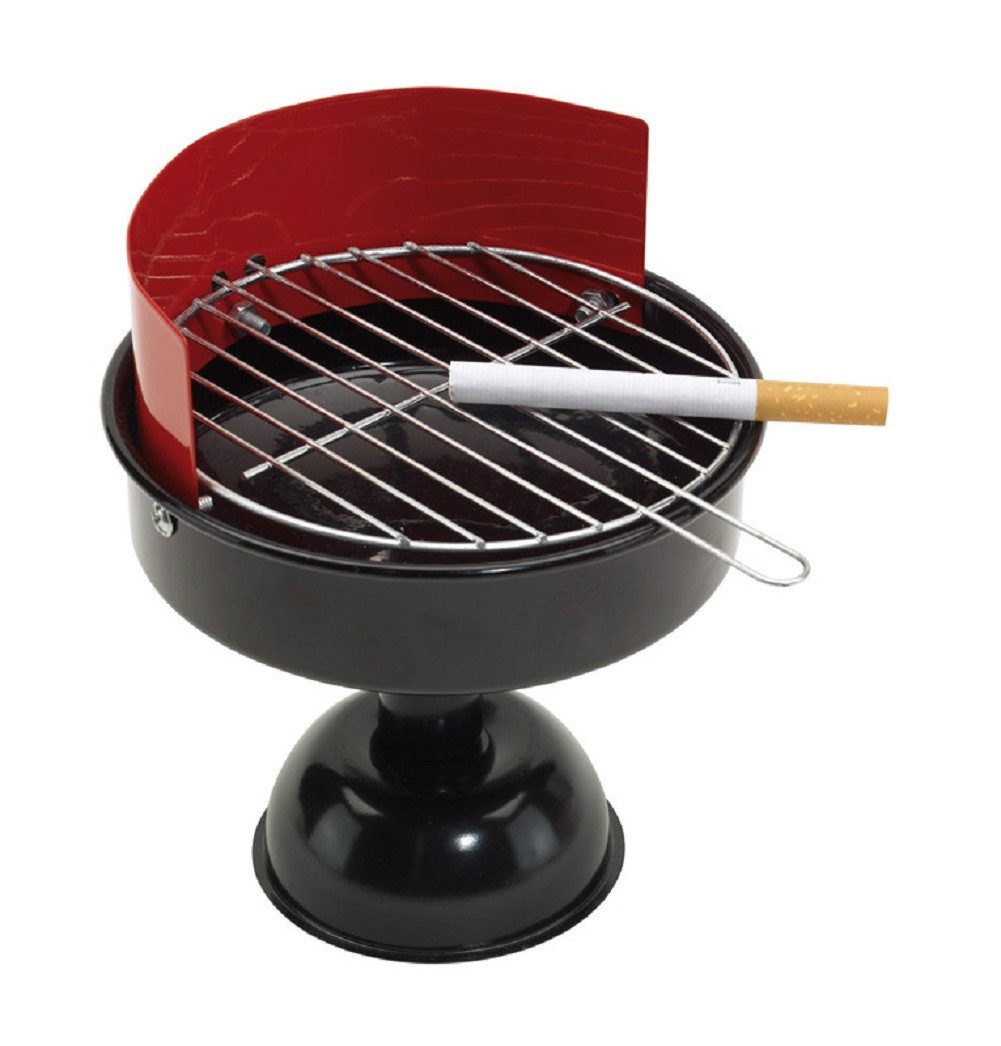 Winkee Aschenbecher Mini BBQ Grill, Metall, ca. Ø 13 x 16 cm
