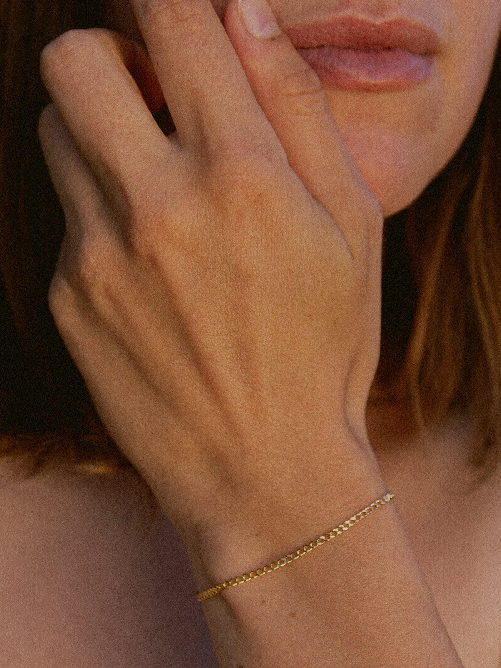 modabilé Armband Armkette BONAFIDE Gelbgold Vergoldet, Armkettchen ohne Anhänger Damen 17cm, 1,85mm, Sterling Silber 925