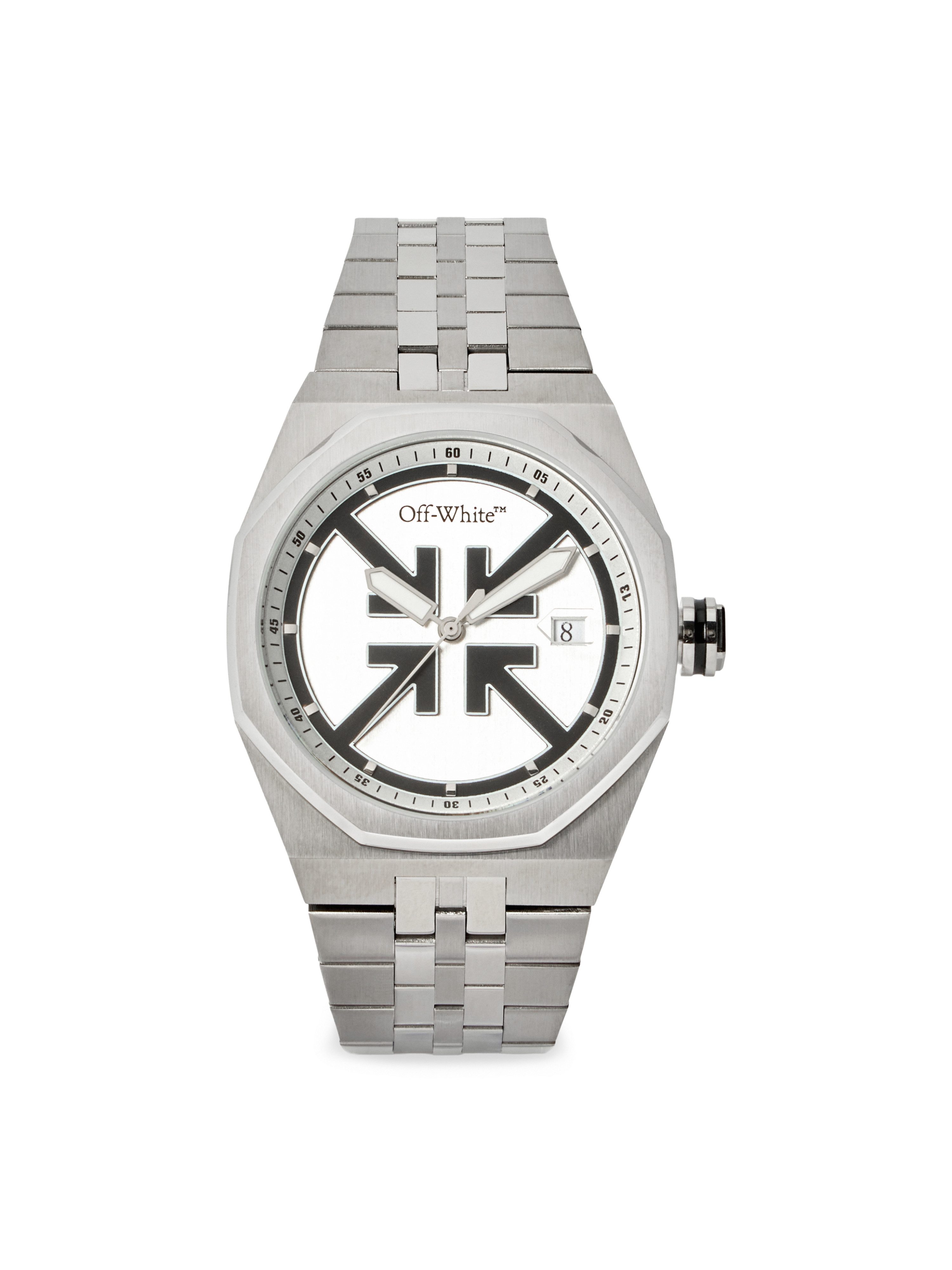 OFF-WHITE Quarzuhr NO GRID OW1G007M0045, Armbanduhr, Herrenuhr, Edelstahlarmband, analog, Tag
