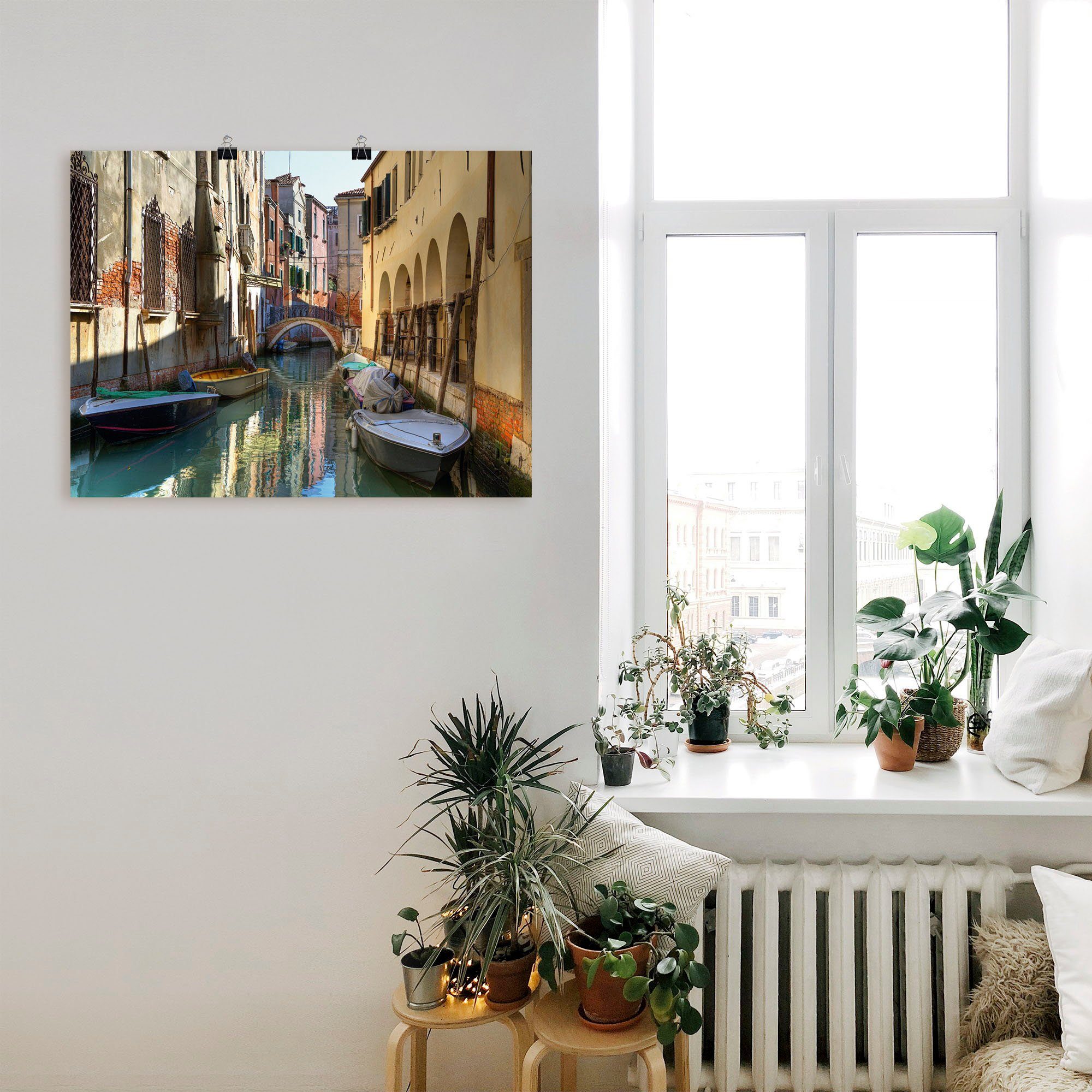 Boote (1 Venedig, in Leinwandbild, versch. St), Wandbild als Artland in Wandaufkleber Kanal Poster auf Italien Größen Alubild, oder