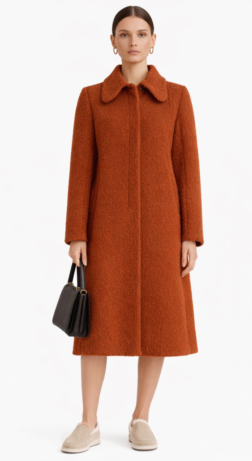 Chloé Wintermantel Jacke Französische Eleganz in terracottafarbener Crépon-Struktur Edle Crépon-Oberfläche mit charakteristischer Struktur