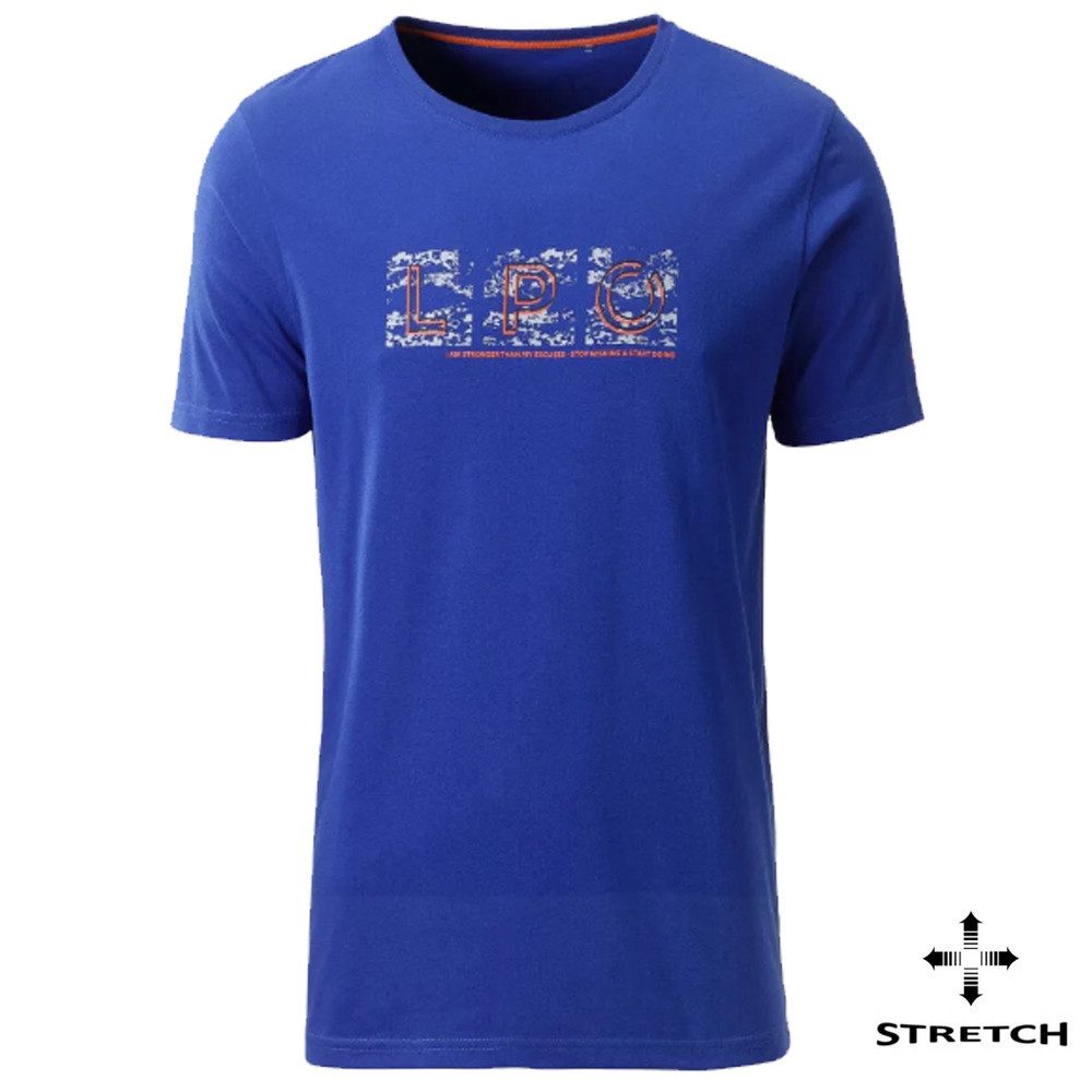 Linea Primero T-Shirt LPO - Herren Baumwoll T-Shirt mit Rundhalskragen Mattes, surf blue