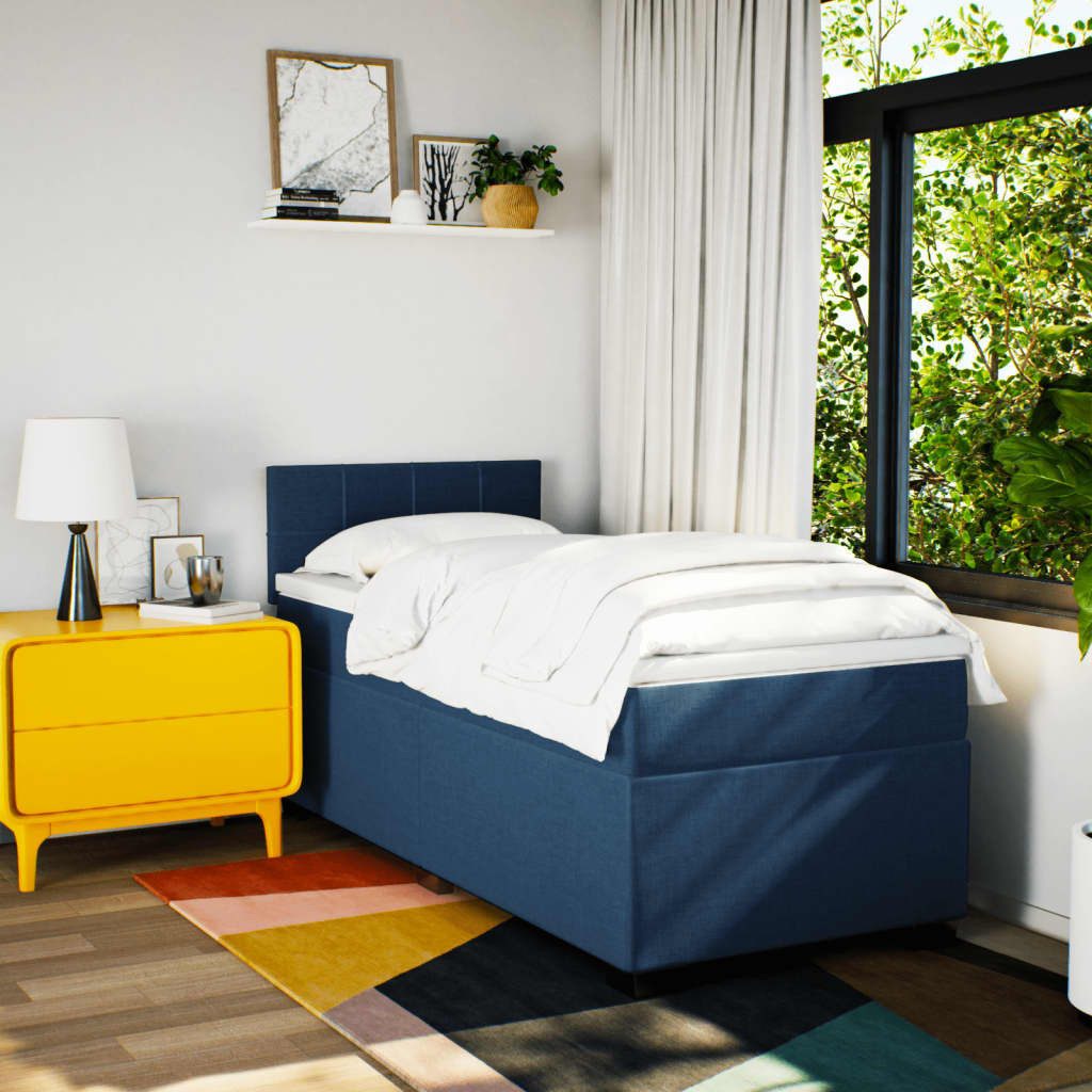 vidaXL Bett Boxspringbett mit Matratze Blau günstig online kaufen