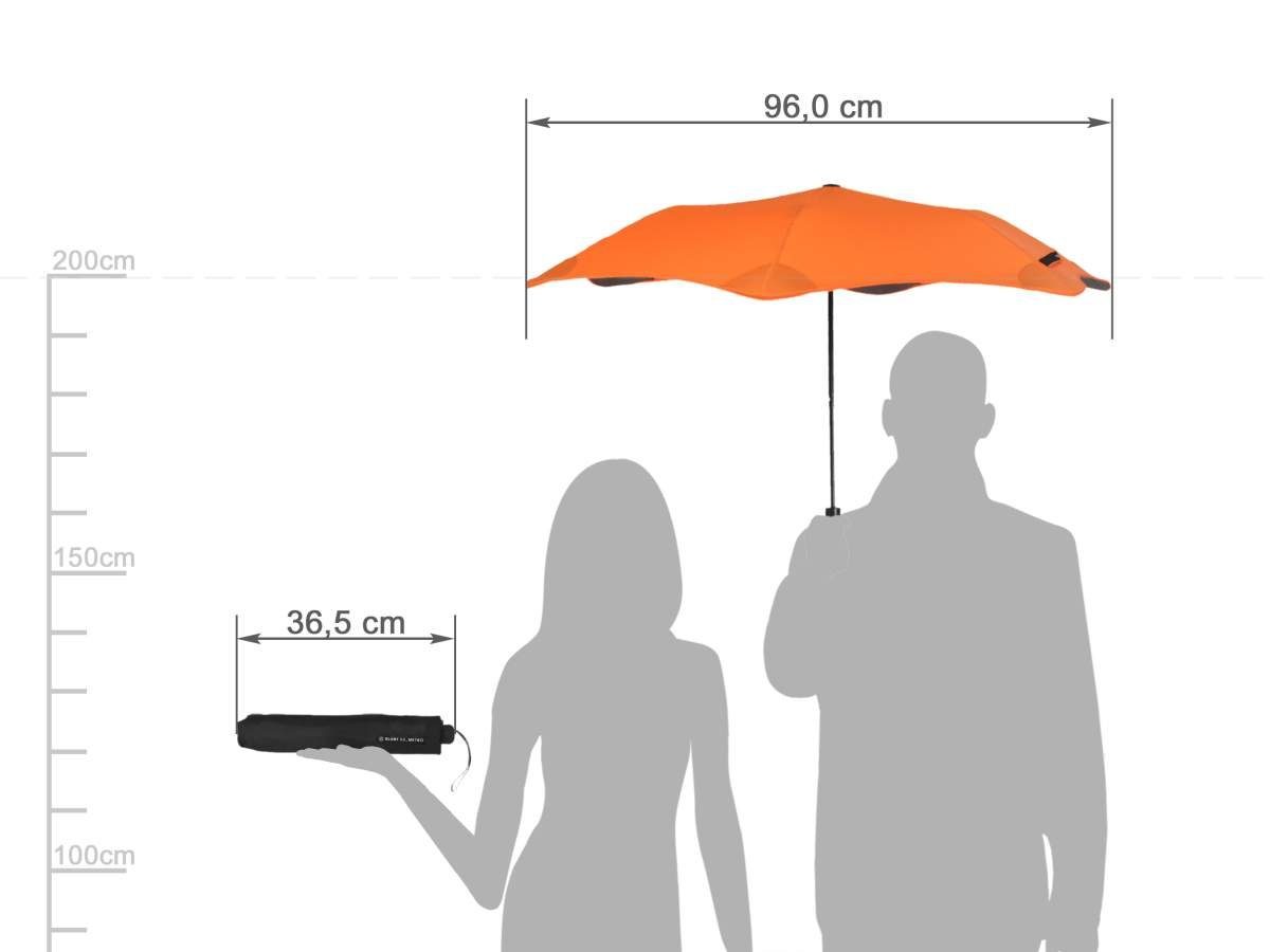 Blunt Taschenregenschirm unterwegs, Auto Metro, Regenschirm, für 96cm Taschenschirm, orange und Durchmesser