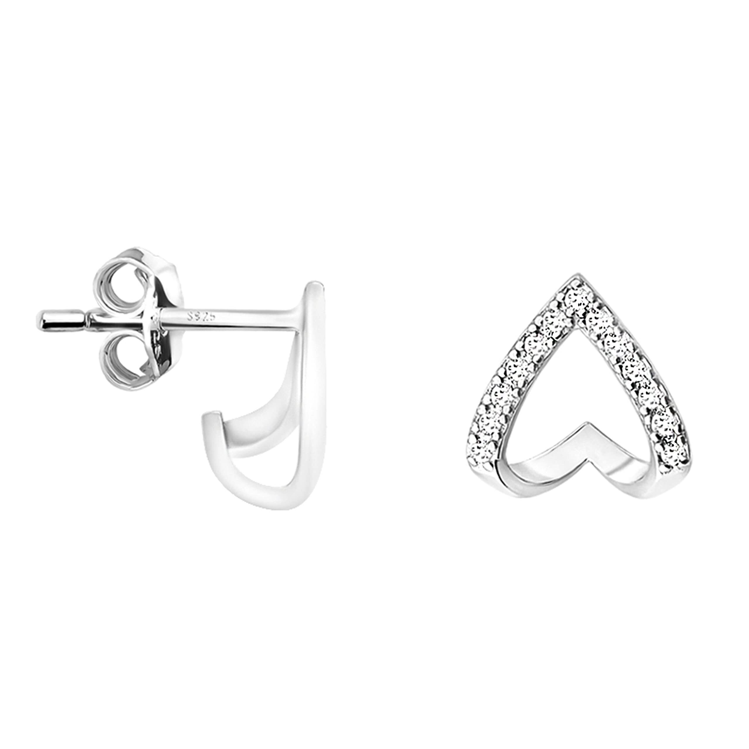 SOFIA MILANI Damen Ohrringe, 925er Silber, Quadratische Steck-Creolen – Vergoldet, Nickelfrei, In Geschenkbox