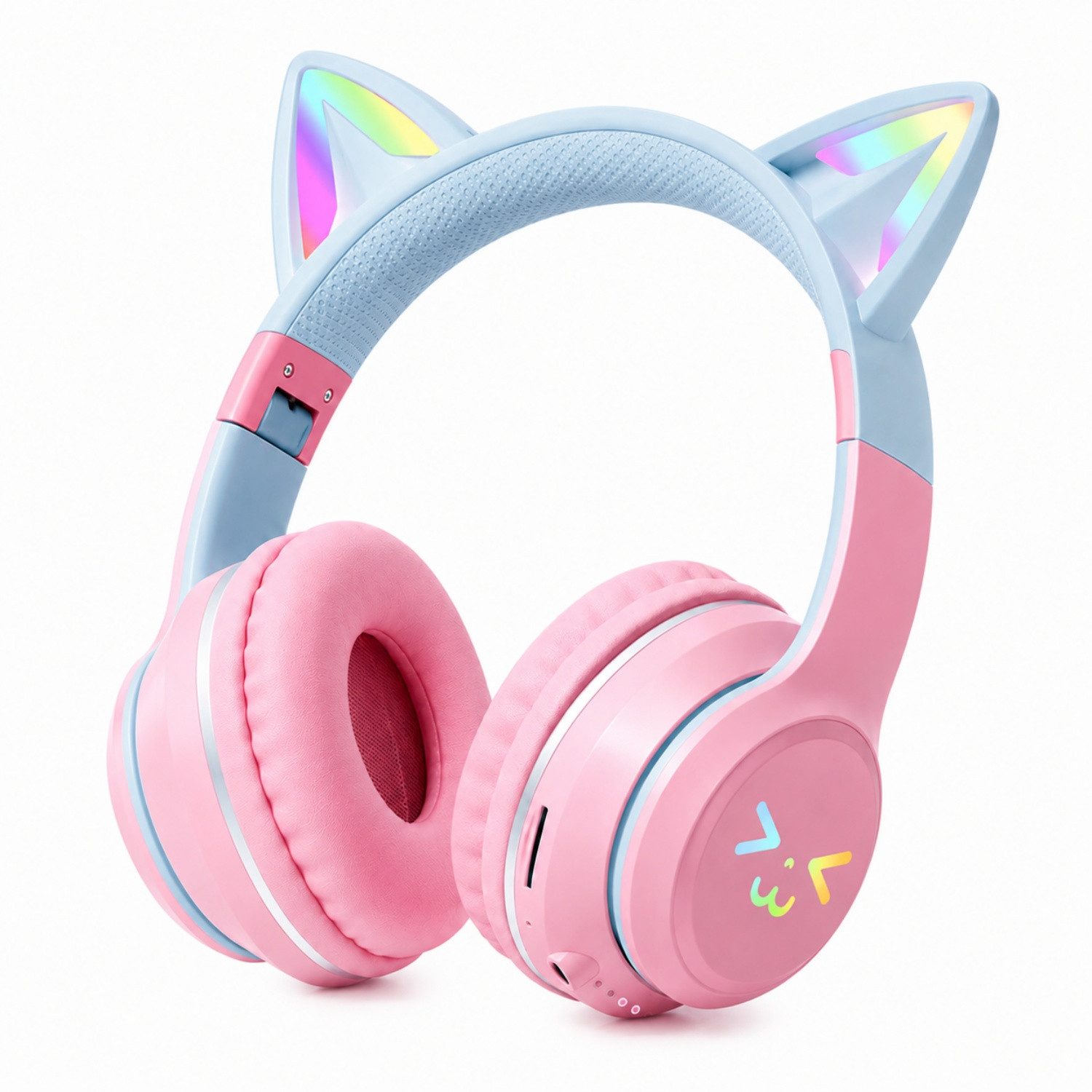 ANYSUN Bluetooth Kopfhörer,RGB-LED-Leuchten,Bluetooth 5.1,HiFi Sound, Over-Ear-Kopfhörer (Bluetooth, 60dB Rauschunterdrückung,Einstellbar,Kopfhörer Bluetooth für Reise)