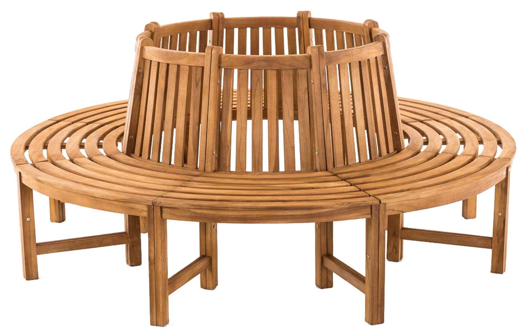 furnicato Baumbank Novum rund 200 cm Naturholz Natur