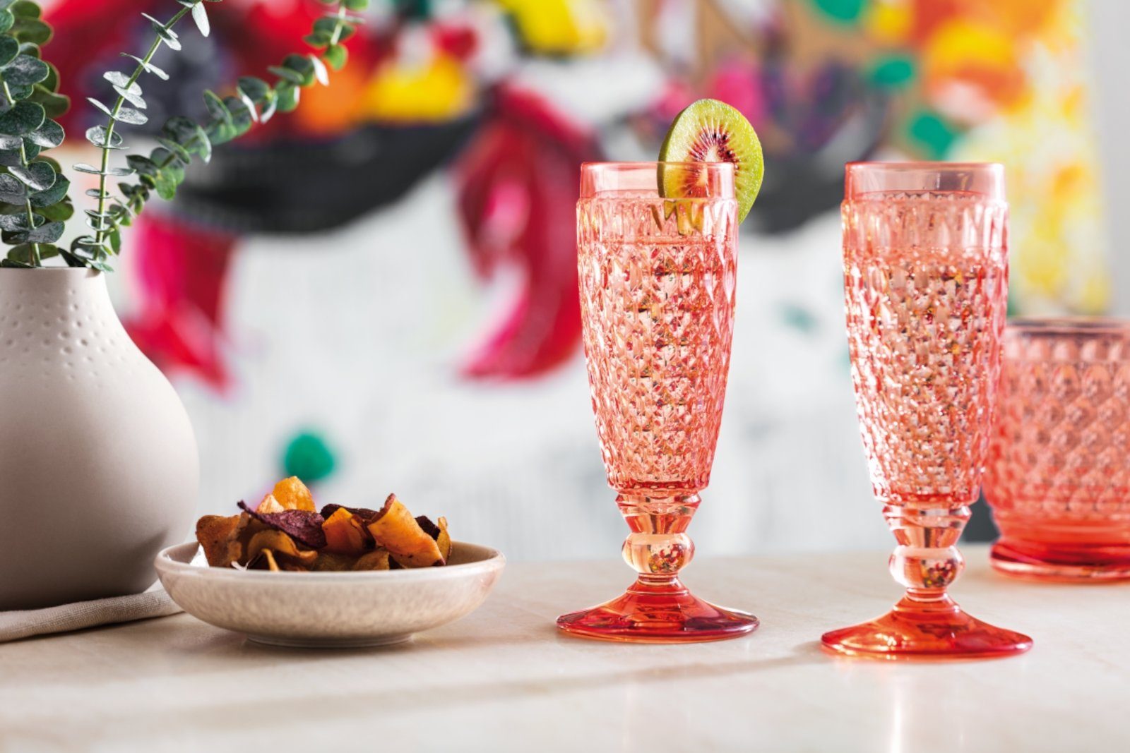 Villeroy & Boch Sektglas Boston coloured Sektglas apricot 120 ml, Kristallglas