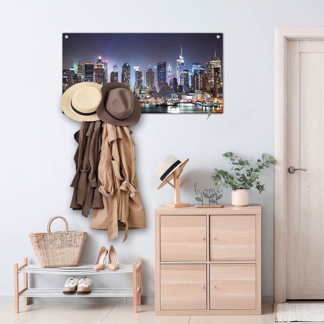 banjado Garderobenleiste Glas New York (Wandgarderobe, mit verchromten Hake günstig online kaufen