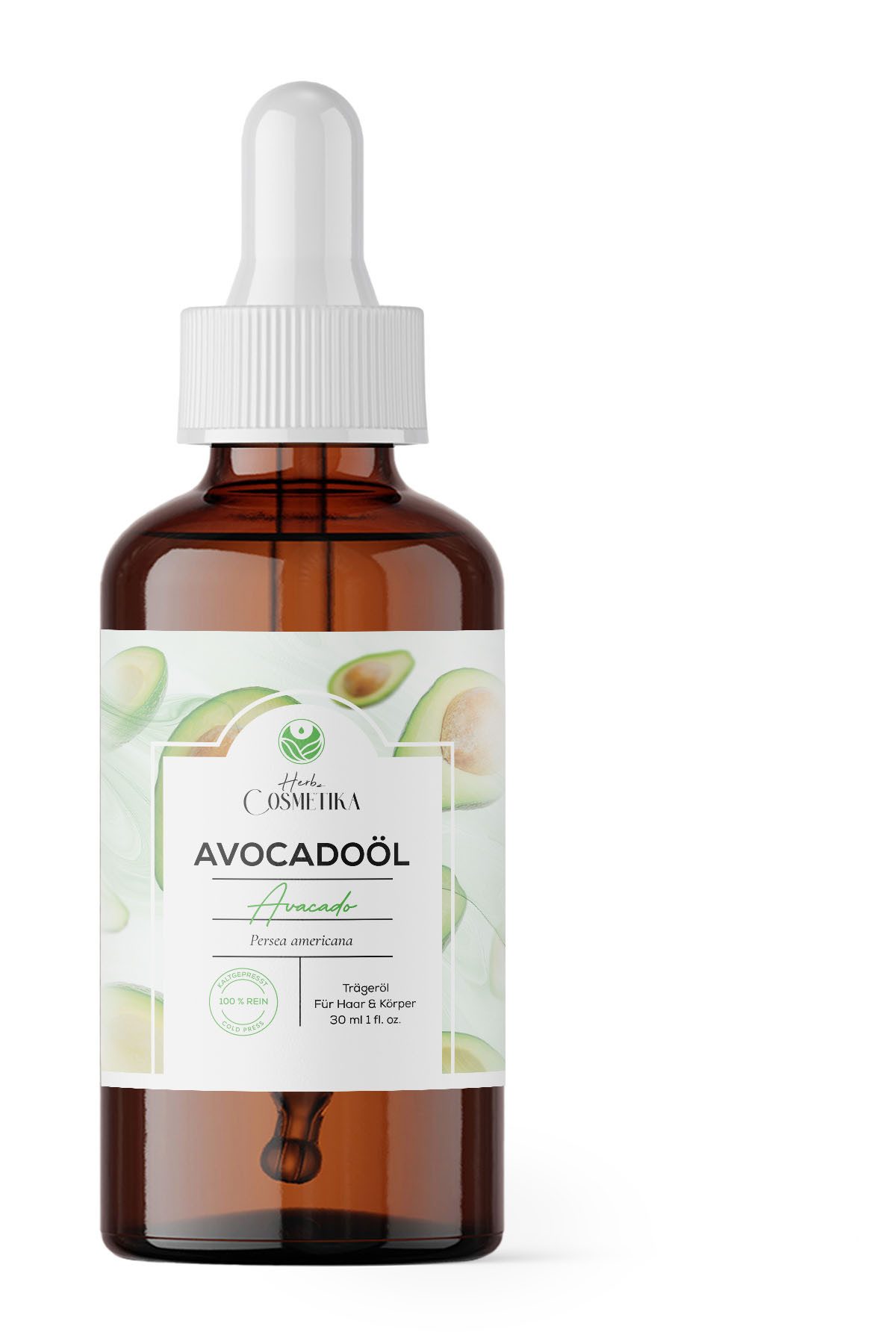 Herbs Cosmetica Körperöl Avocadoöl – 100 % rein pflegend & nährend Haut & Haare, mit 50 ml Inhalt, kaltgepresst
