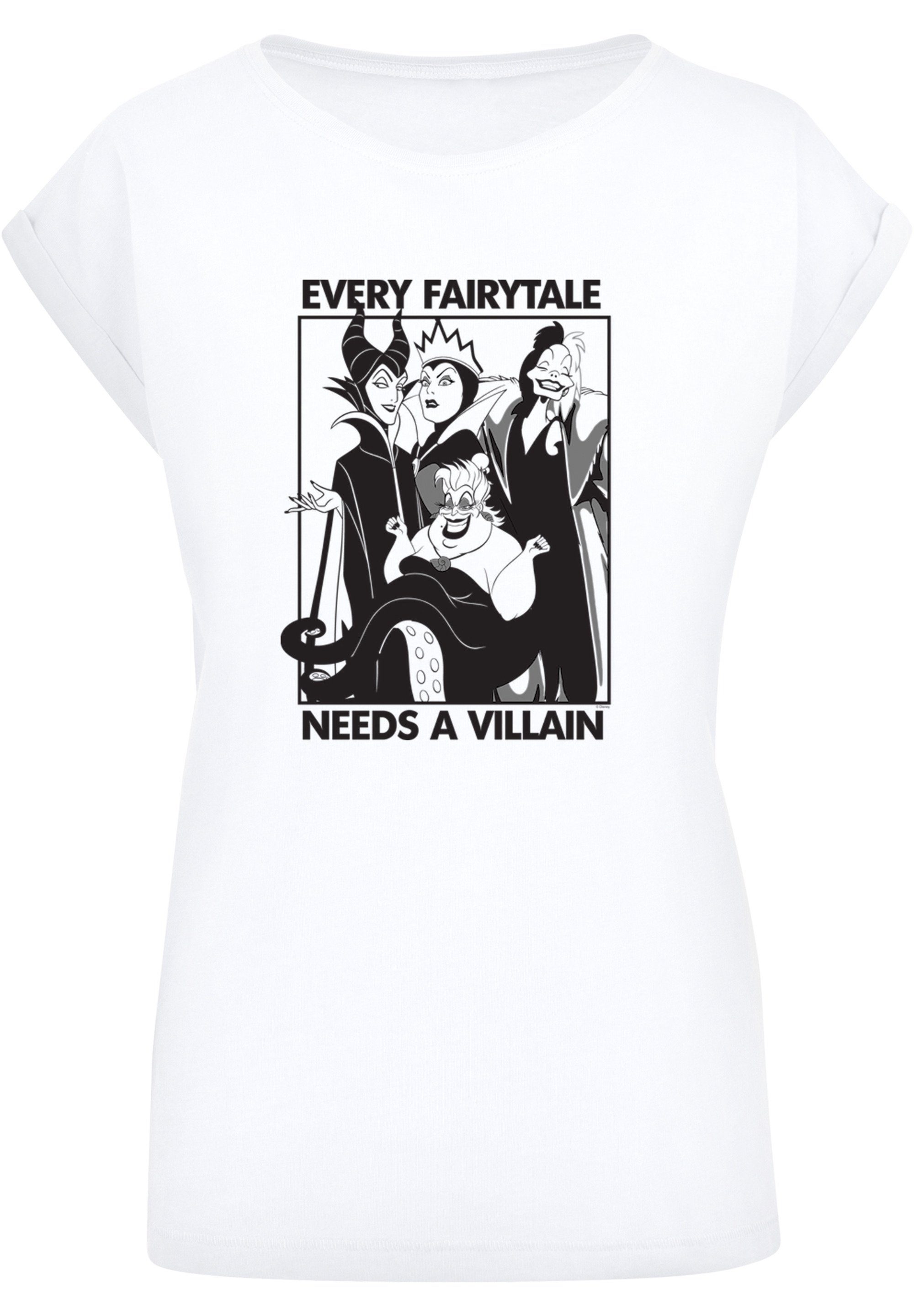 Disney Damen,Premium Classic T-Shirt Ärmel,Bedruckt F4NT4STIC Merch,Regular-Fit,Kurze Villains