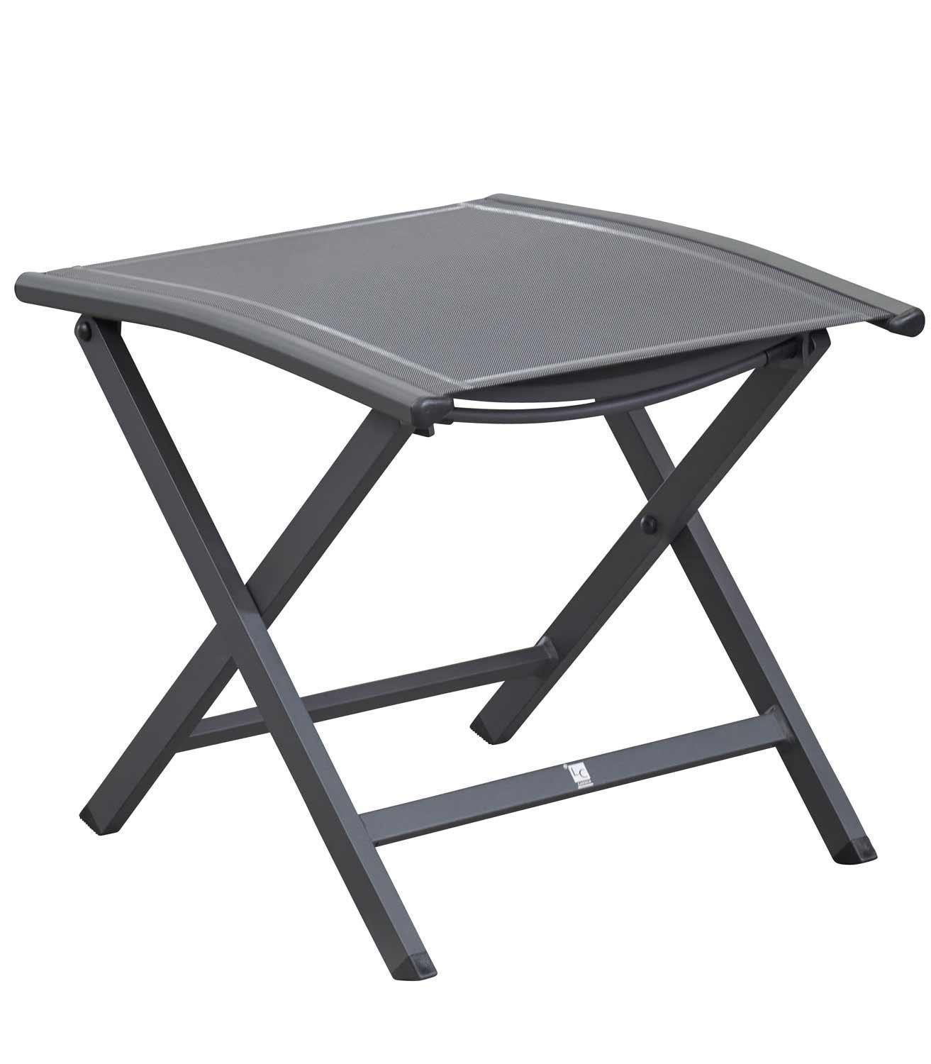 Outdoor Gartenlounge-Hocker UNICAMO, Klappbar, Anthrazit, Grau, Aluminium, Textilen, B 50 x H 50 x T 45 cm