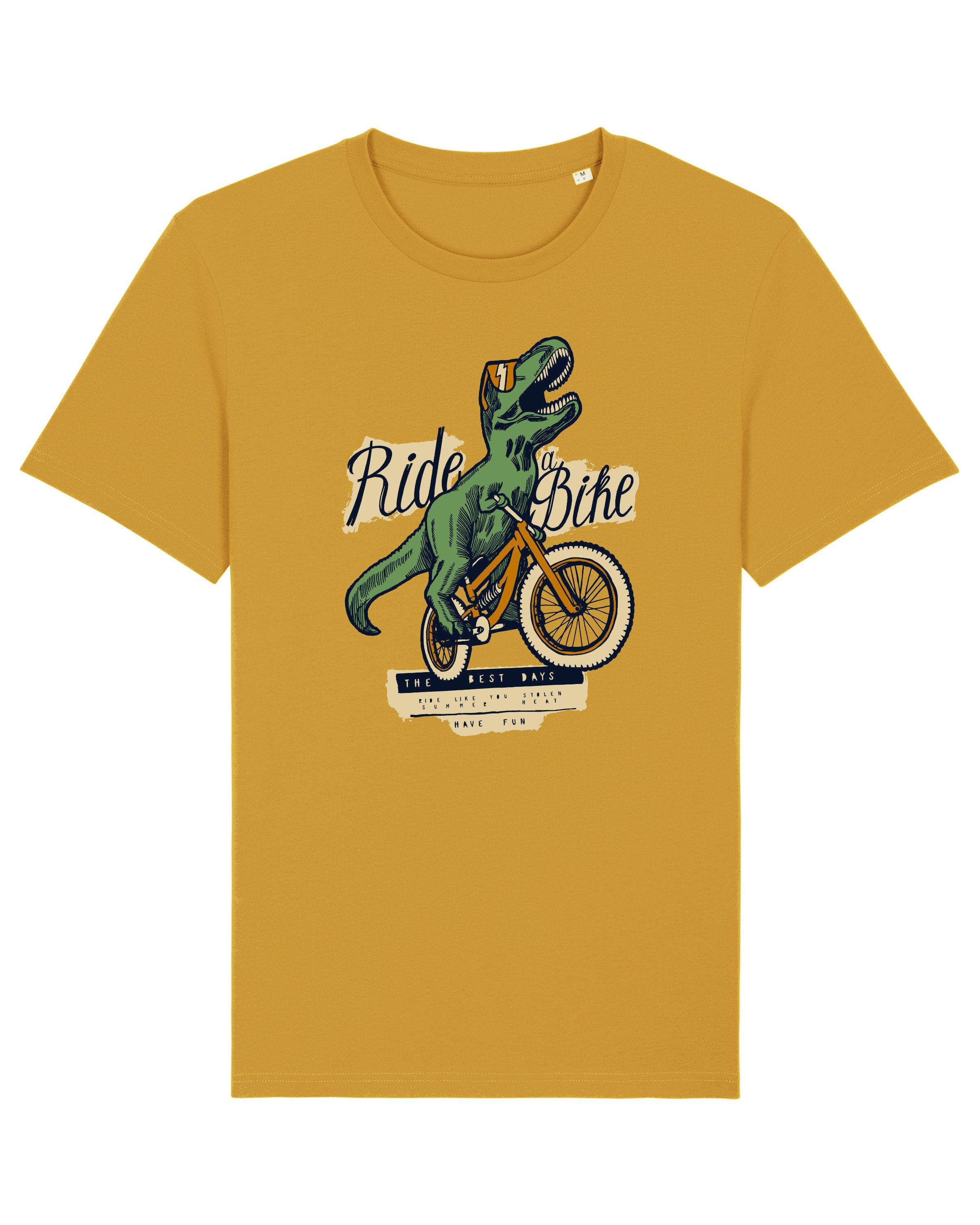 wat? Apparel Print-Shirt T-Rex Fahrrad (1-tlg) ocker
