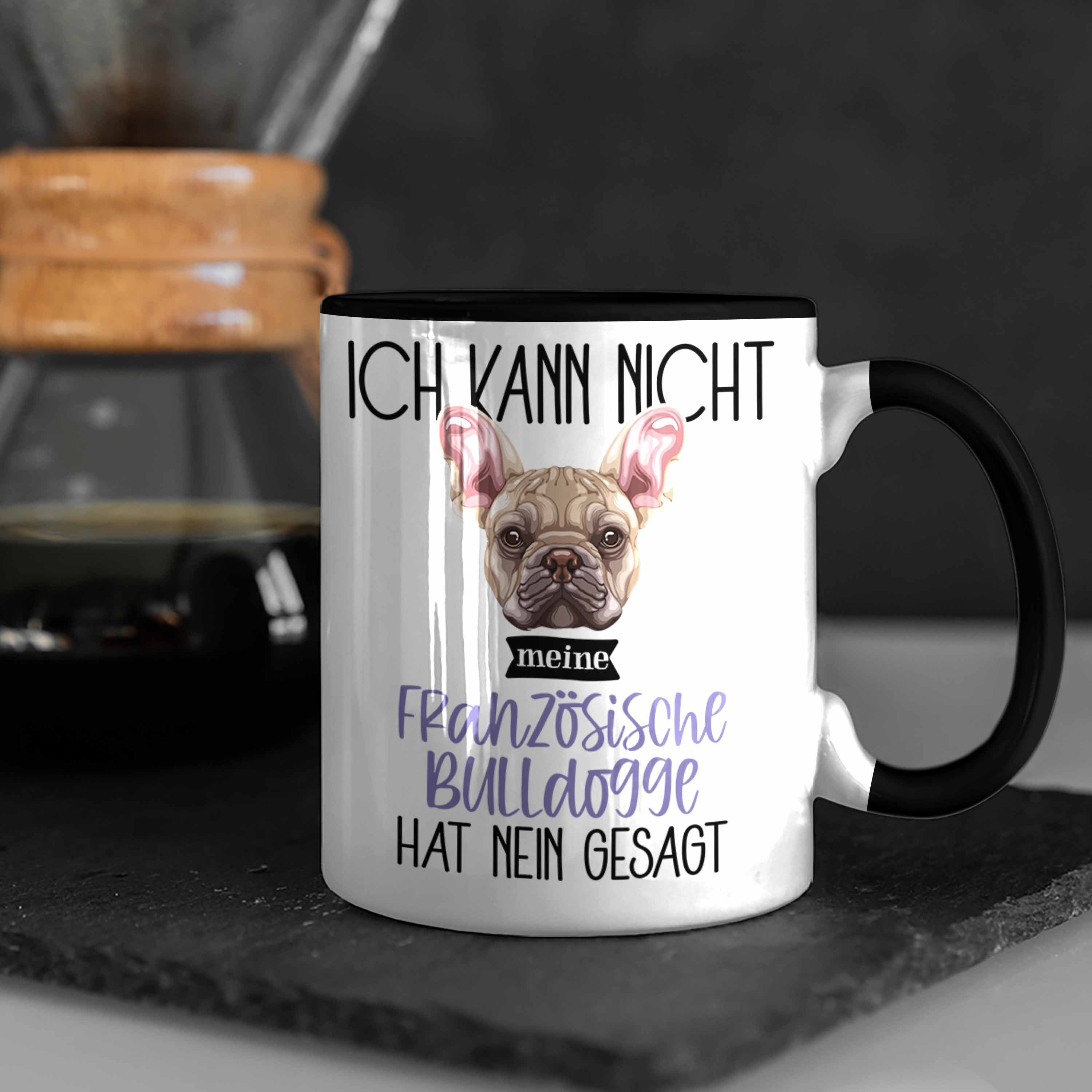Trendation Tasse Bulldogge Schwarz Geschenk Spruch Geschen Tasse Lustiger Französische Besitzer