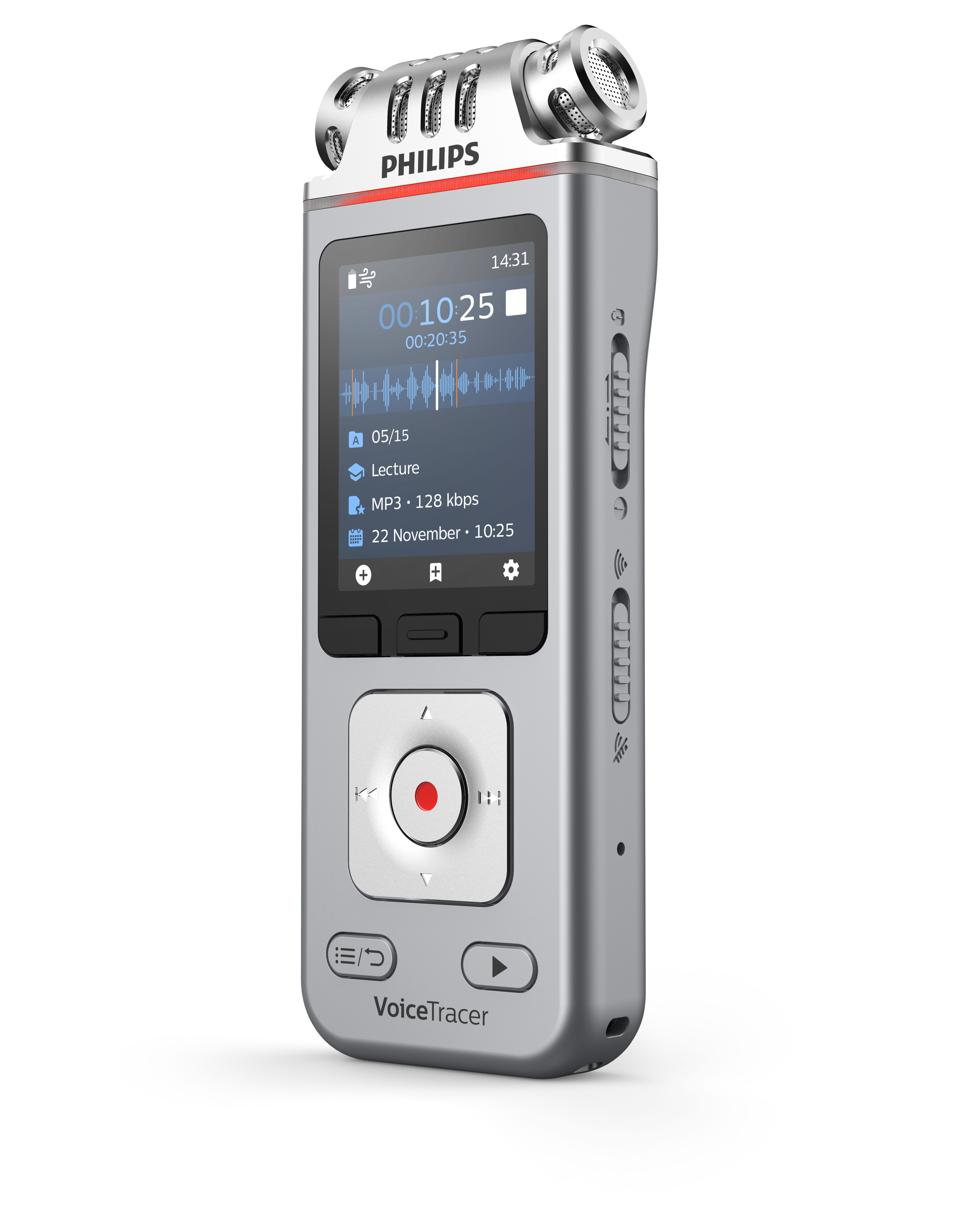 Philips DVT4110 Audiorecorder Digitales Diktiergerät (8GB, Clearvoice Technologie, WIFI, App Steuerung und Datentransfer) – Bild 5 von 5