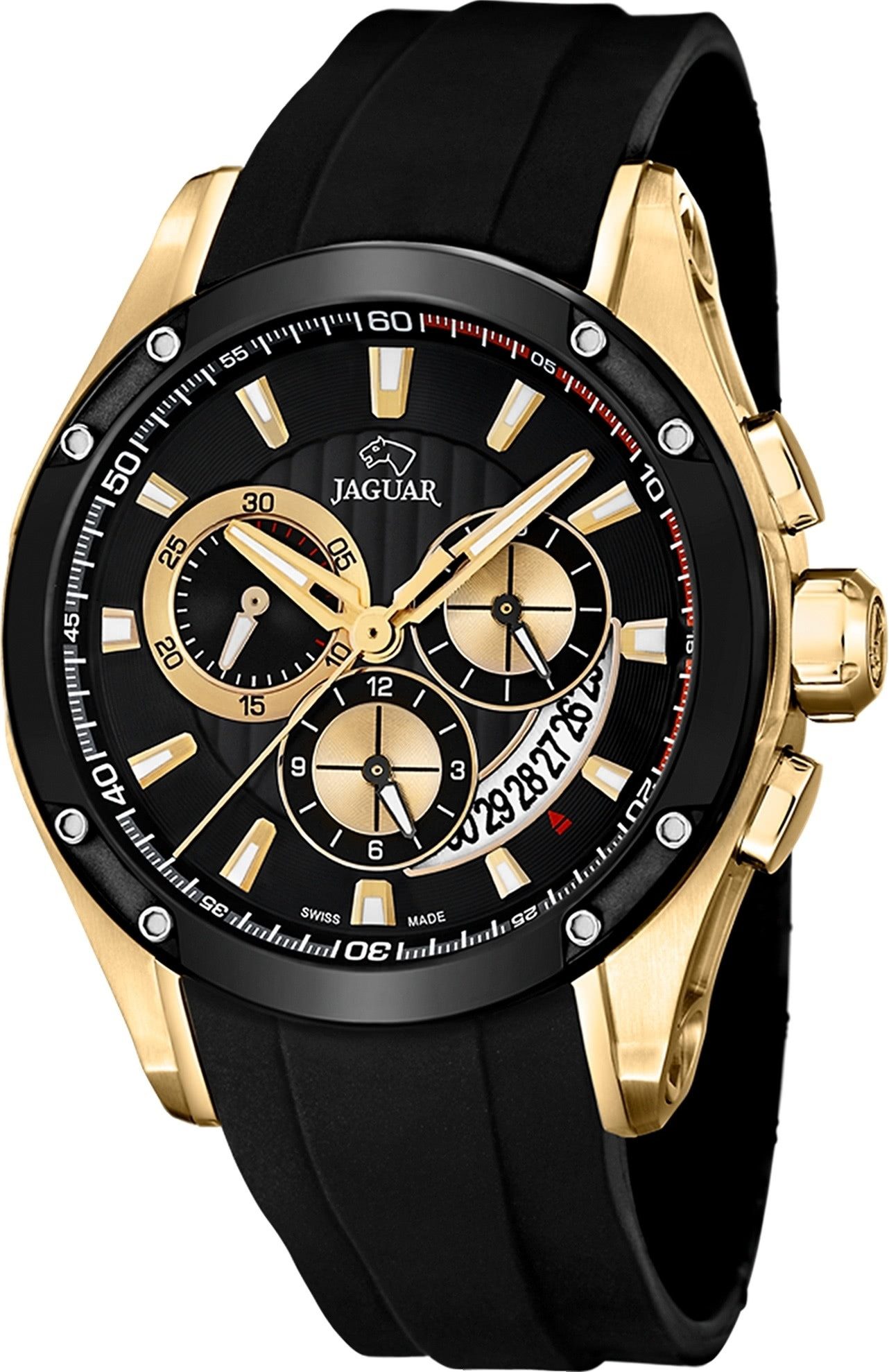 JAGUAR Chronograph Jaguar Herrenuhr Silikon schwarz Jaguar, (Chronograph), günstig online kaufen