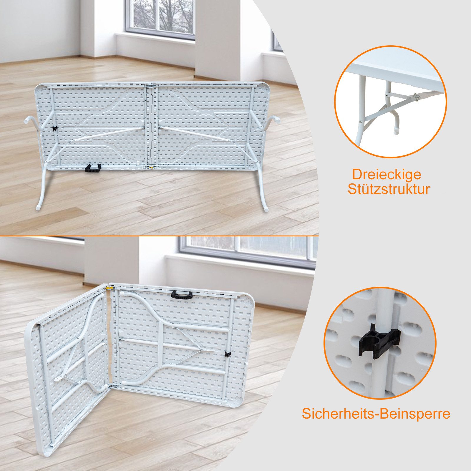 Thanaddo Klapptisch Bierzeltgarnitur Partytisch,Gartentisch,Campingtisch (3 günstig online kaufen