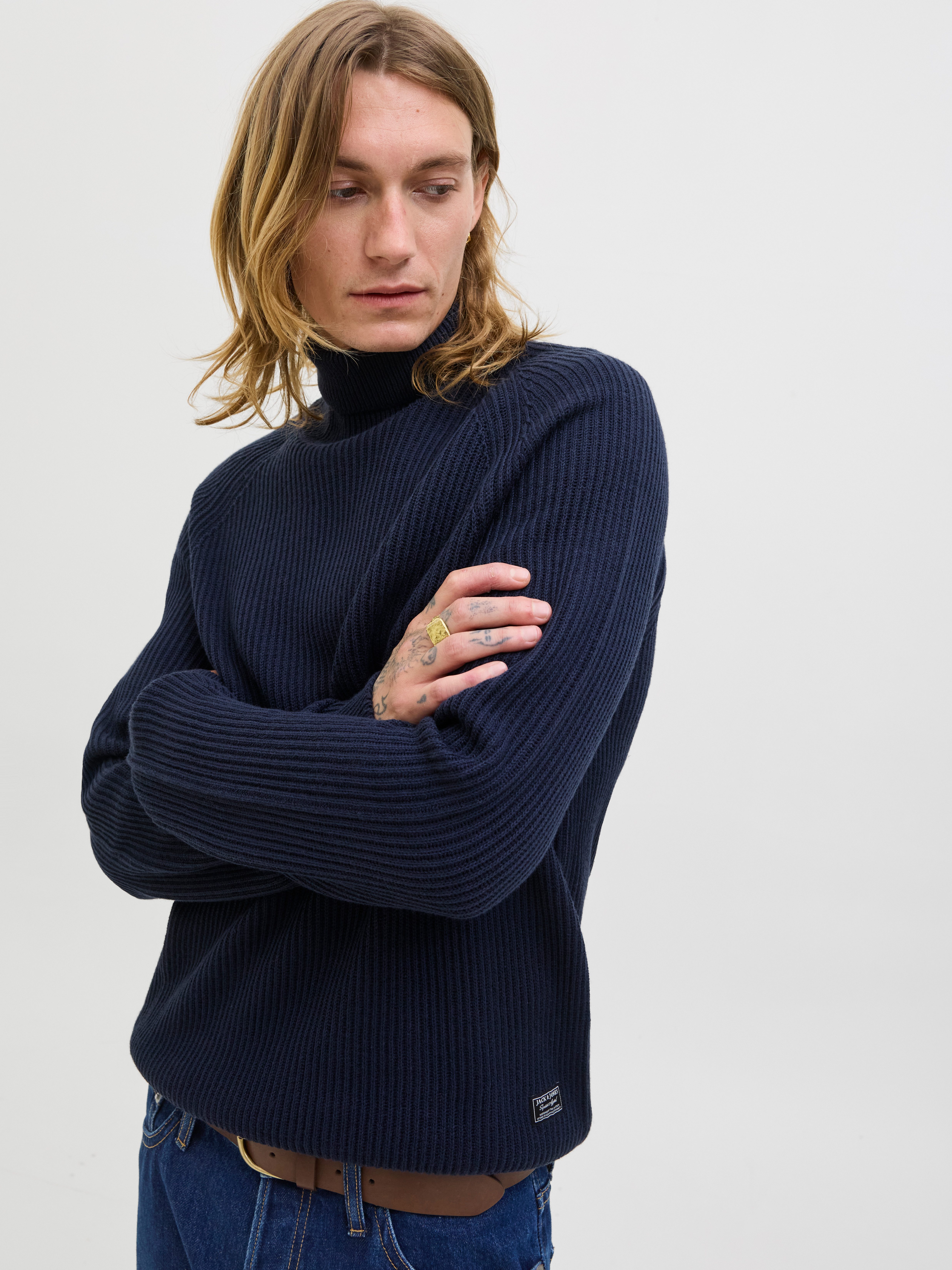 Jack & Jones Rollkragenpullover JJPANNEL KNIT ROLL NECK AW25 günstig online kaufen