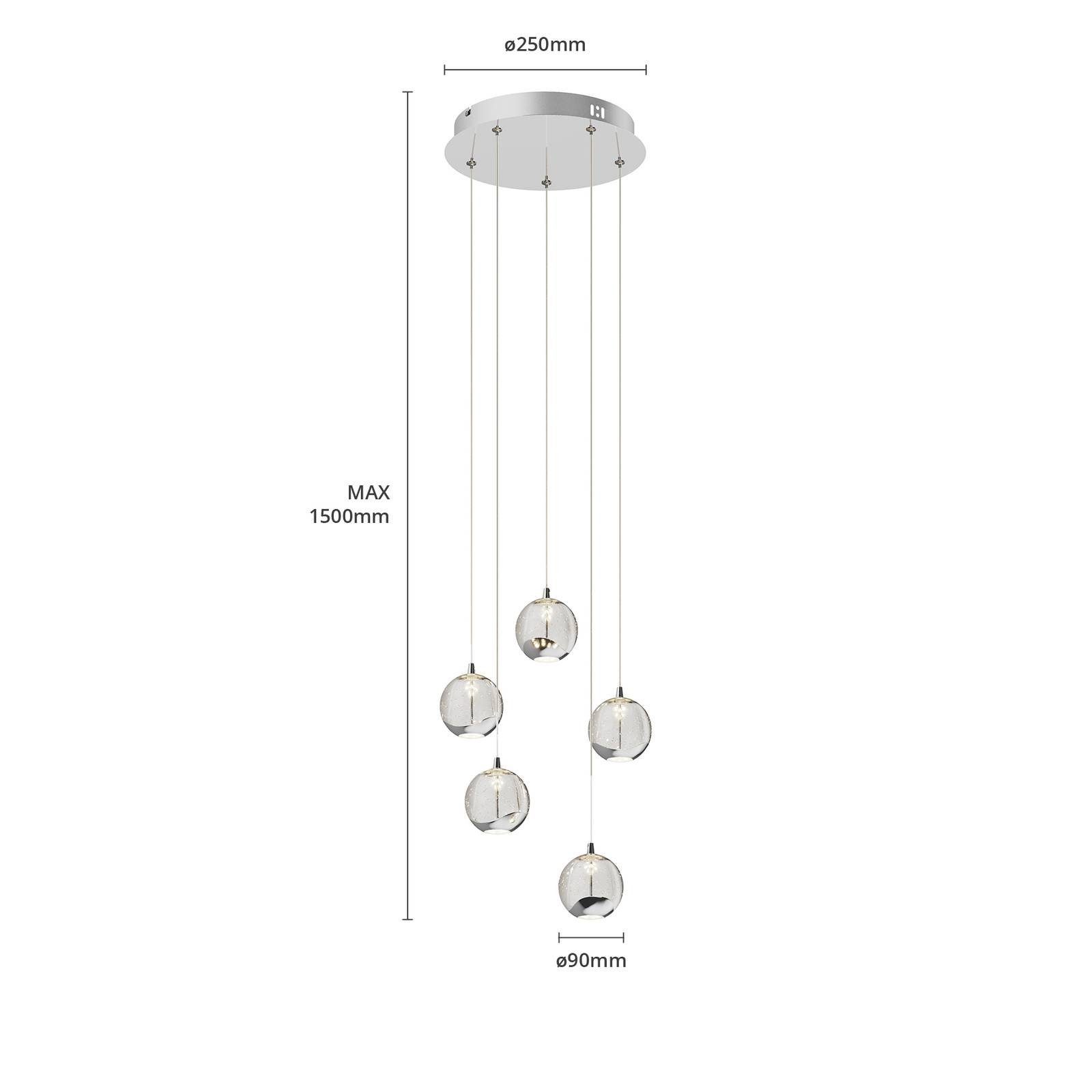 Lucande Hängeleuchte Hayley, 5 x 5 W LED, warmweiß