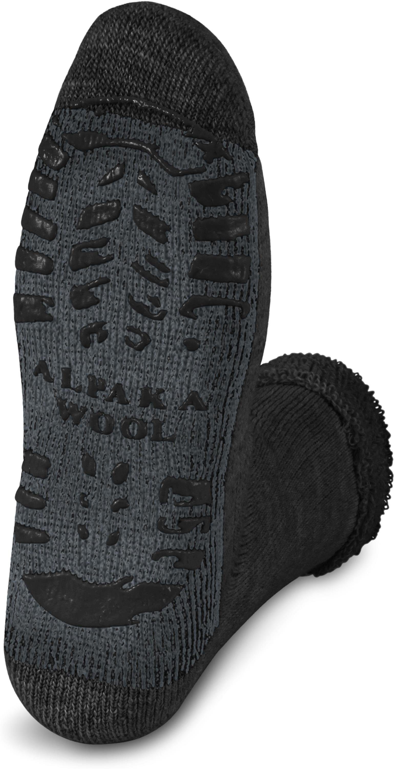 normani ABS-Socken mit (1 Paar) Anthrazit ABS-Druck Alpaka-Wolle hochwertige Alpaka-Wollsocken