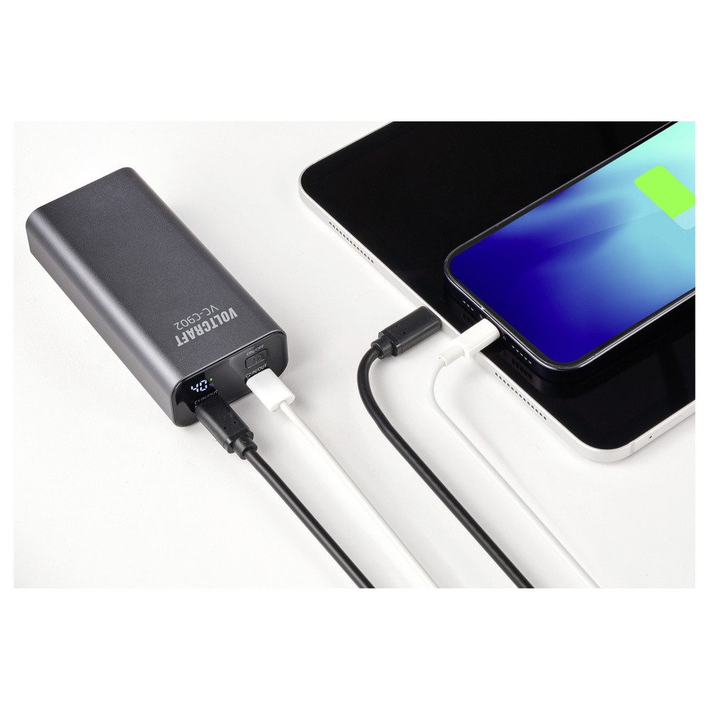 VOLTCRAFT VOLTCRAFT VC-C902 Powerbank 10000 mAh USB PD 3.0 Li-Ion Grau (matt) S Powerbank 10000 mAh