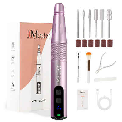 JCMaster Maniküre-Pediküre-Set, Nagelfräser, 12500RPM, USB Aufladen, mit Bohrer-Set