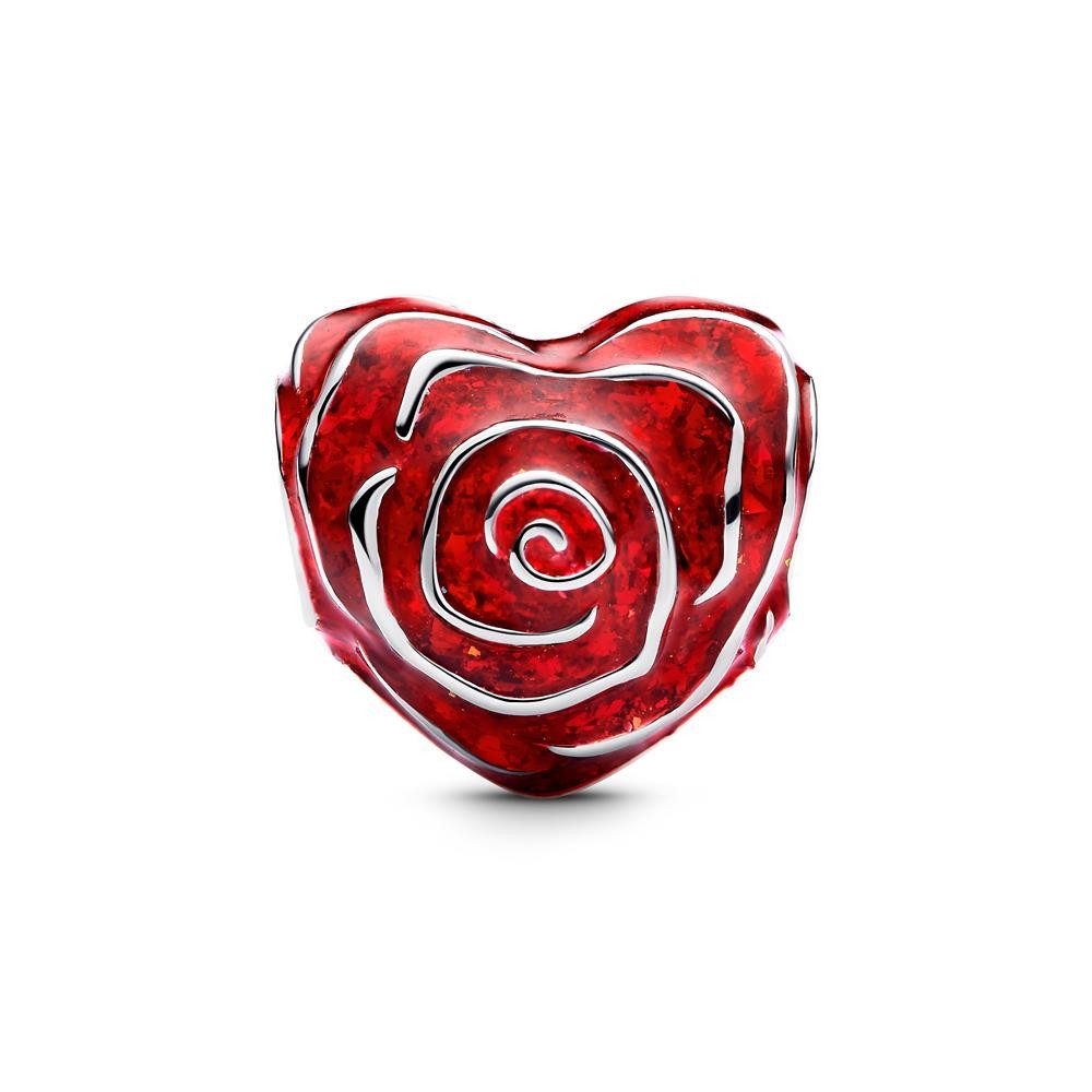 Pandora Charm-Einhänger PANDORA Moments Slide-Charm Herz Rose, Sterlingsilber