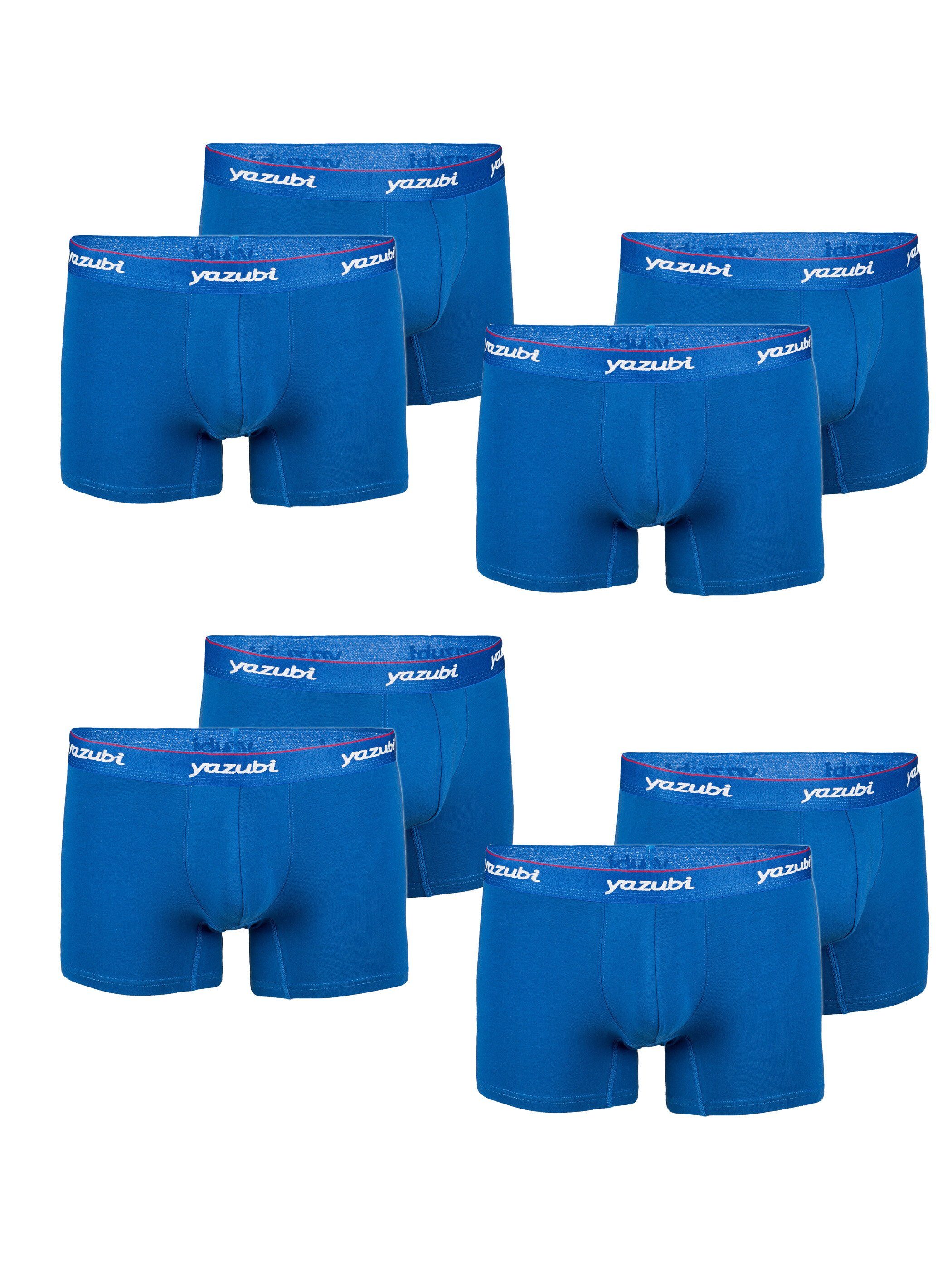 Yazubi Boxershorts Yazubi - Basic Trunks long (Spar-Packung, 8-St., 8er-Pack) bequeme Baumwoll Unterhosen im 8-Pack Blau (true blue 194057)
