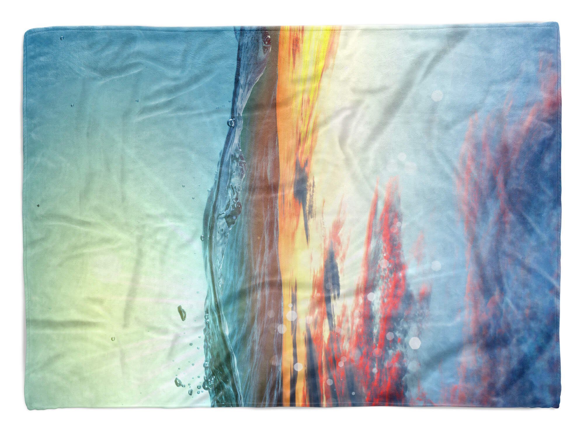 Sinus Art Handtücher Handtuch Strandhandtuch Saunatuch Kuscheldecke mit Fotomotiv Wasser Meer Sonnen, Baumwolle-Polyester-Mix (1-St), Handtuch