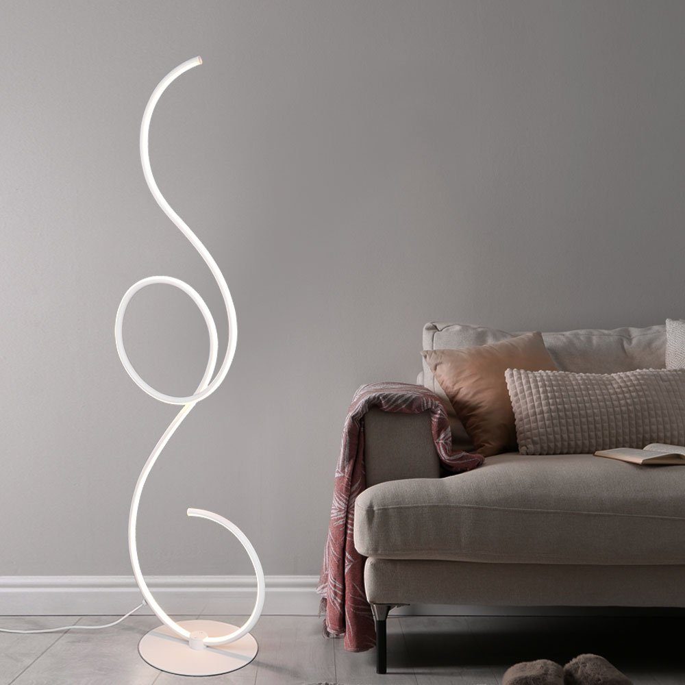 Stehlampe Stehlampe, Stehleuchte LED Wohnzimmer Designer weiß-matt Standleuchte dimmbar LED etc-shop