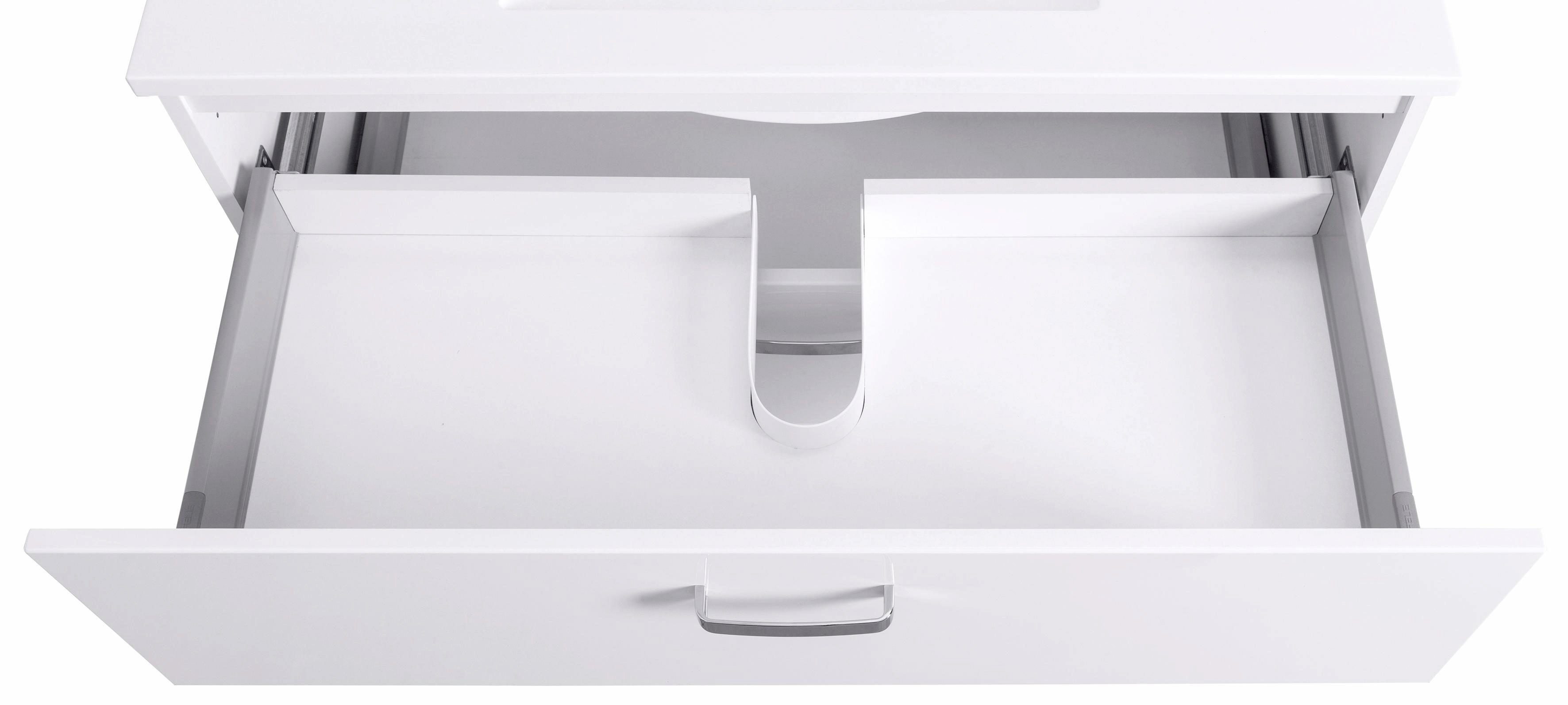 HELD MÖBEL Waschbeckenunterschrank Soft-Close Badmöbel Waschtisch weiß/weiß weiß inkl. Ravenna Waschbecken, 100 | Breite cm