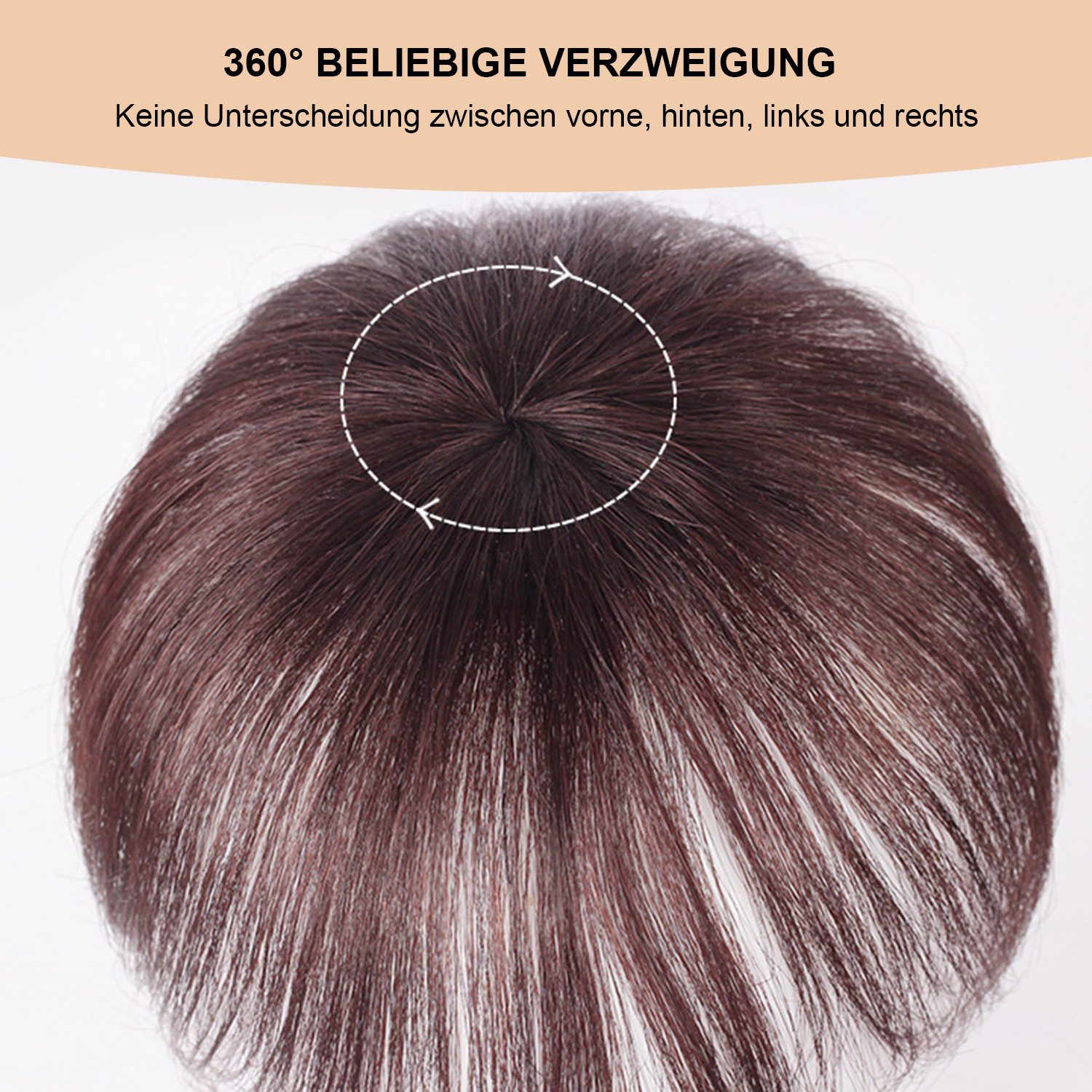 Refttenw Kunsthaarperücke Kopfperücke, einteiliges Echthaar,Haarersatz, Damenperücke