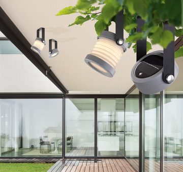 Globo LED Solarleuchte Solarleuchte Garten Rund Schwarz Weiß Solarlampe Außen Leuchte Solar