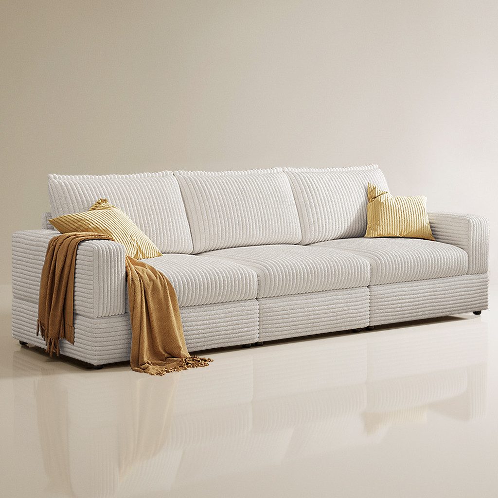 oleyluckidea Big-Sofa Modulares 3-Sitzer Sofa 268 cm, weich gepolstert, beige, Set